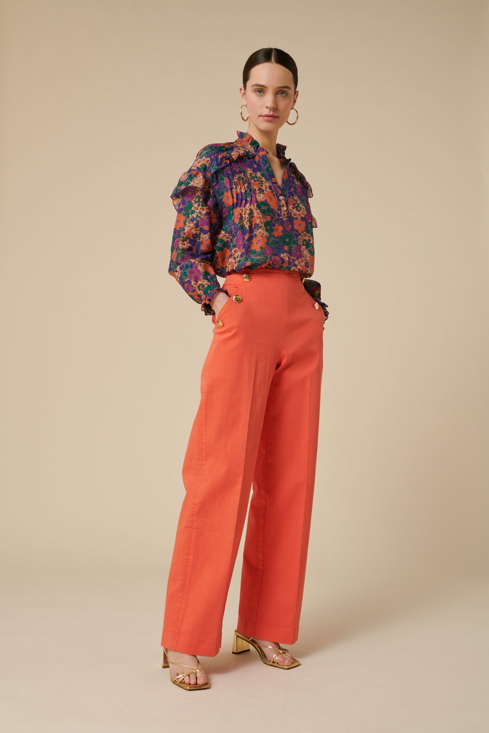 Pantalon jean à pont