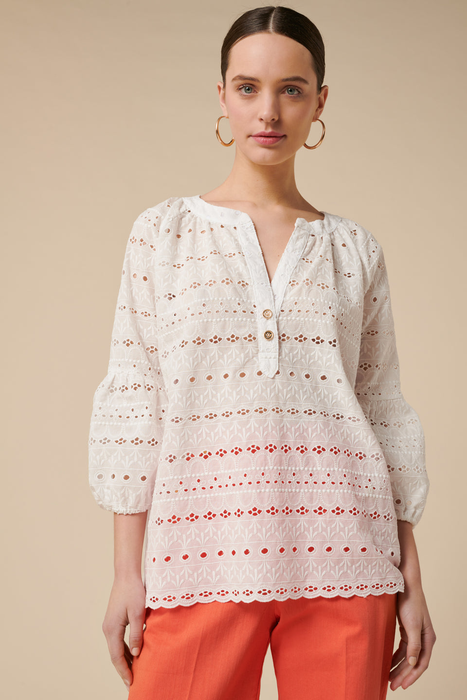 Blouse en broderie anglaise