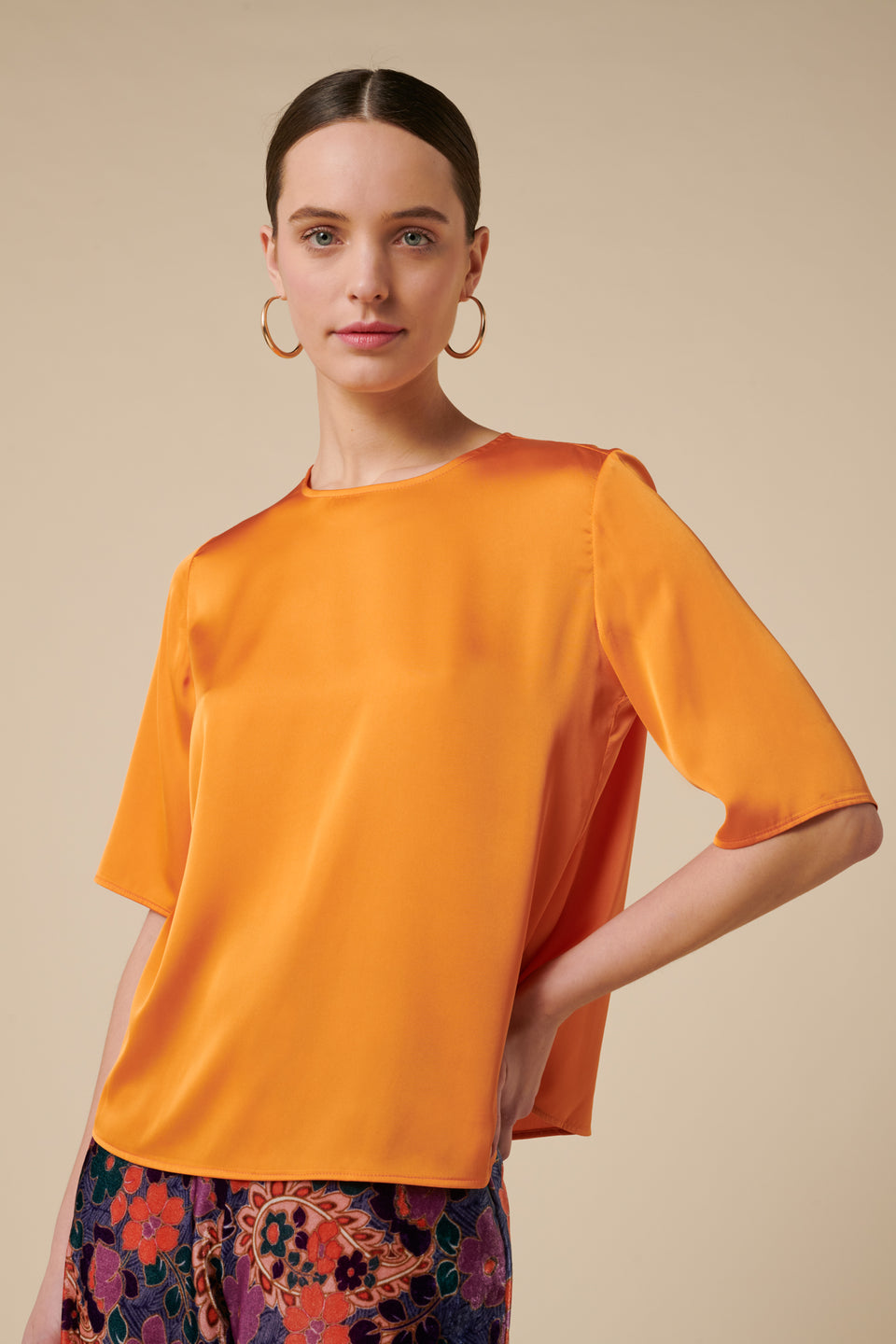 Top t-shirt en satin