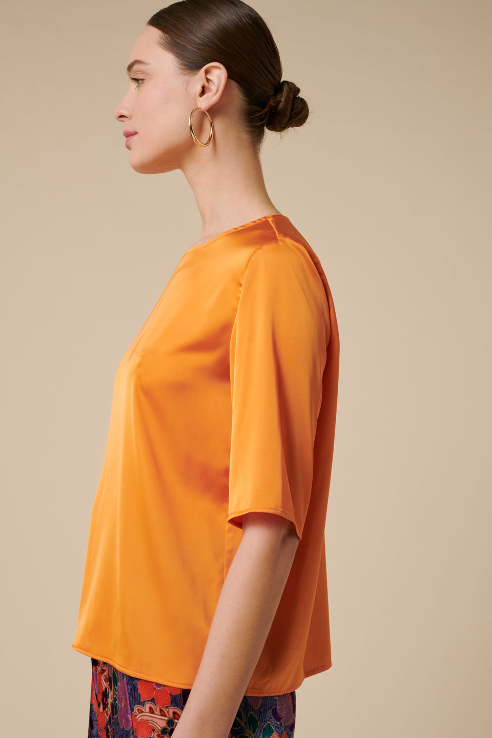 Top t-shirt en satin