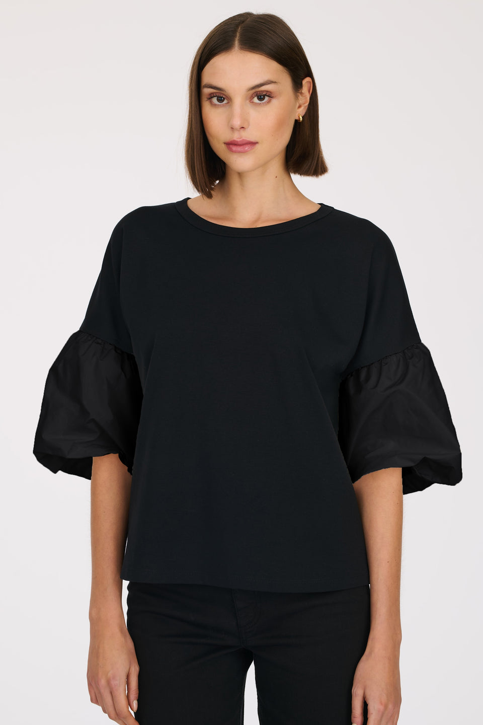 T-shirt manches bouffantes en taffetas