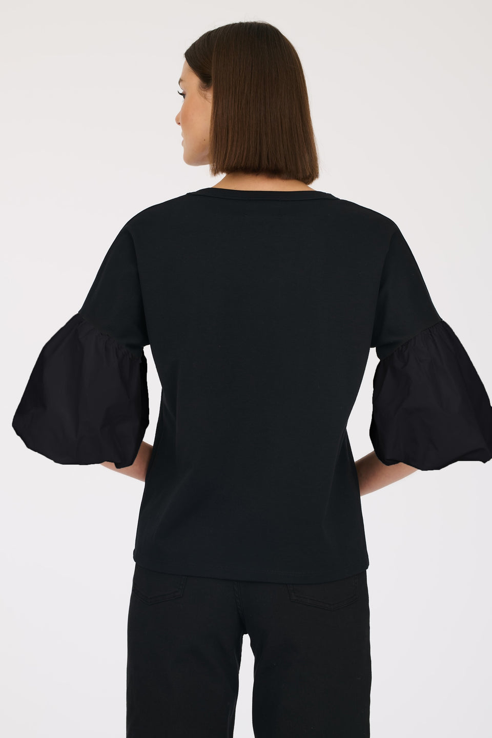 T-shirt manches bouffantes en taffetas