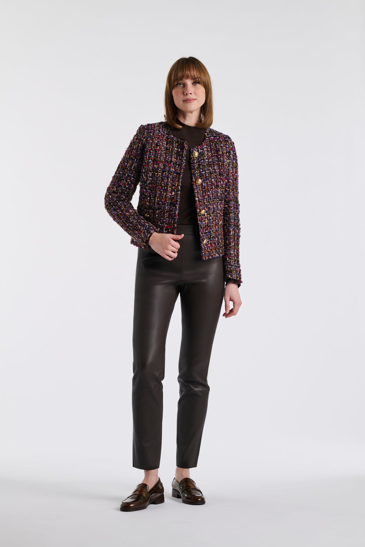 Multicoloured tweed jacket