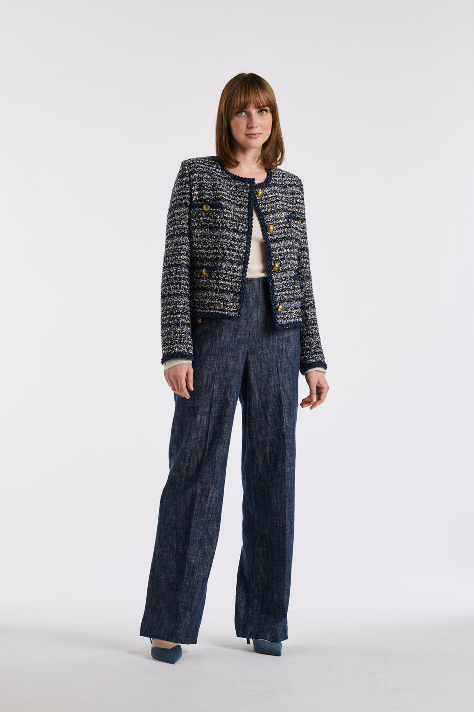 Veste en tweed esprit denim
