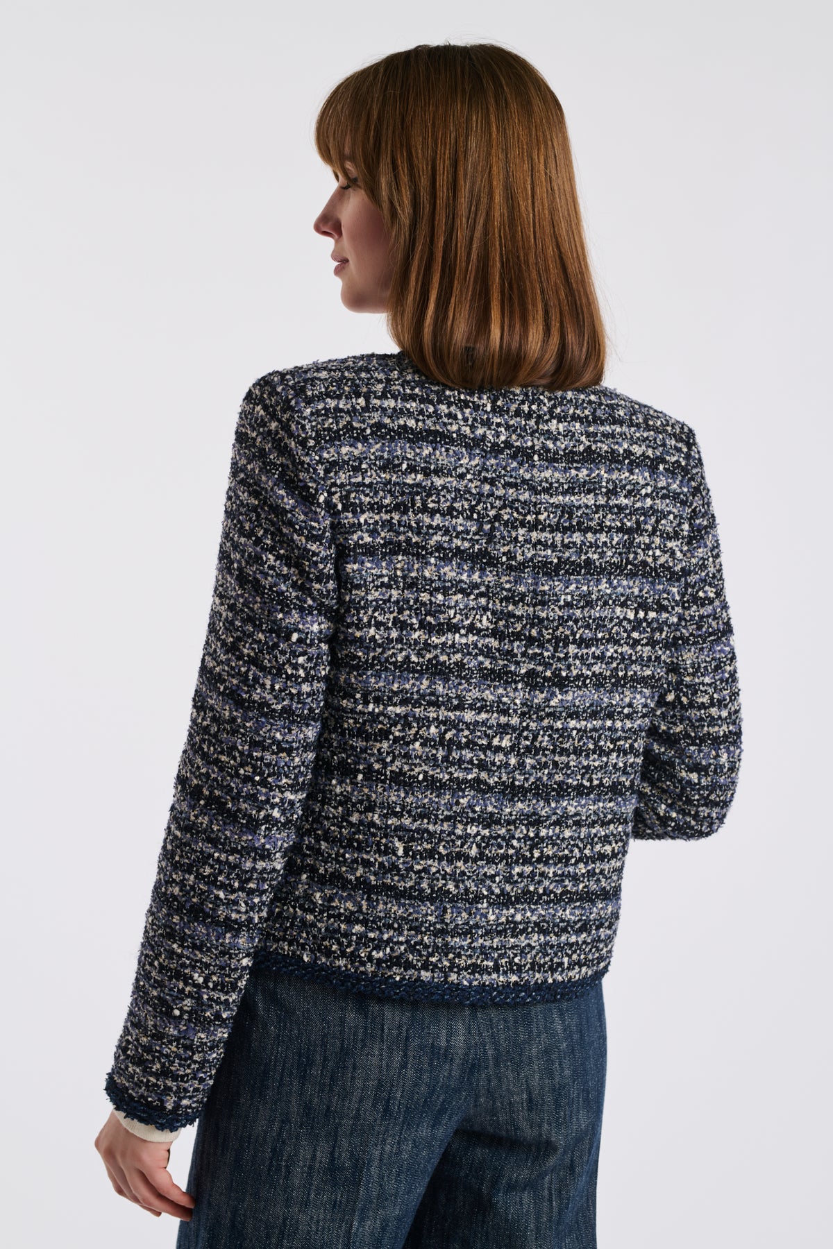 Denim-style tweed jacket