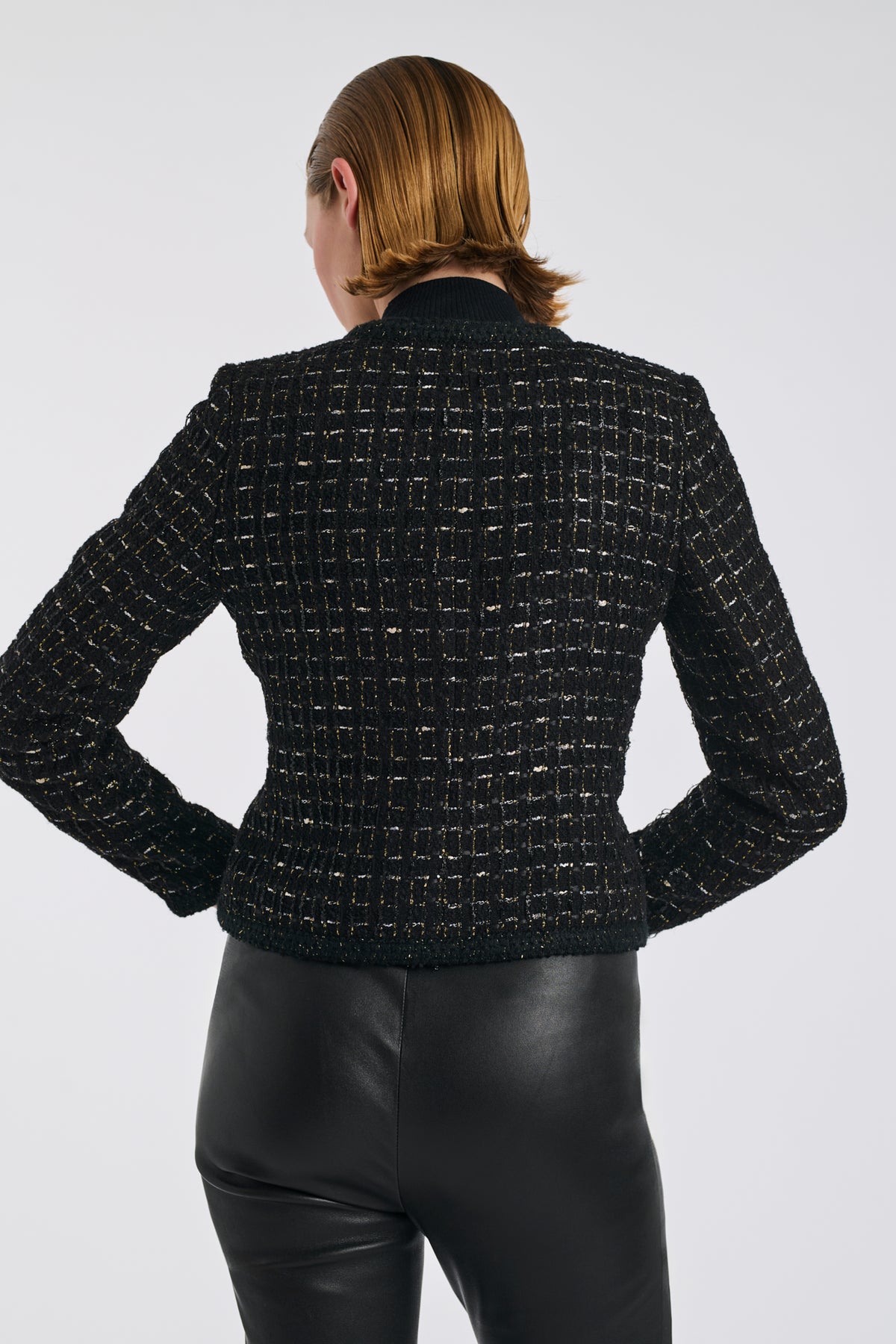 Black and gold tweed jacket