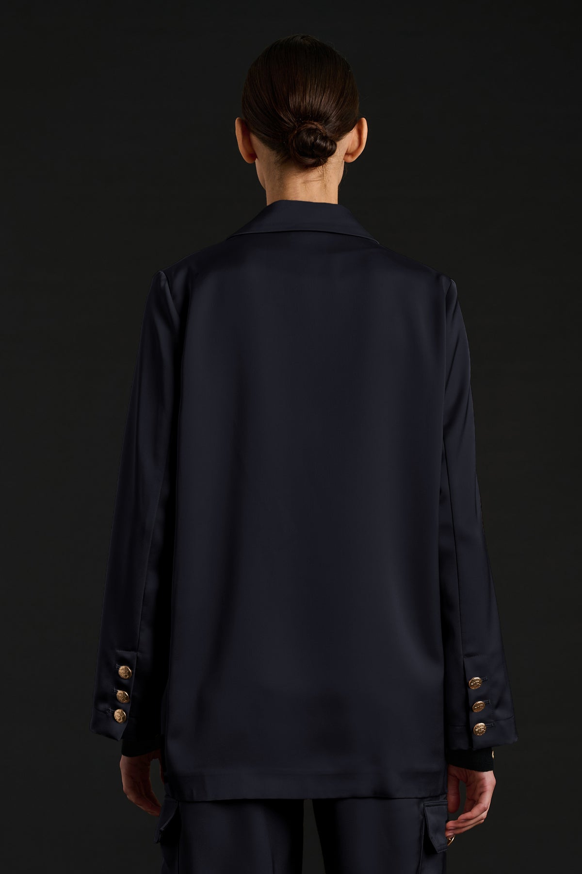 Blazer en satin marine