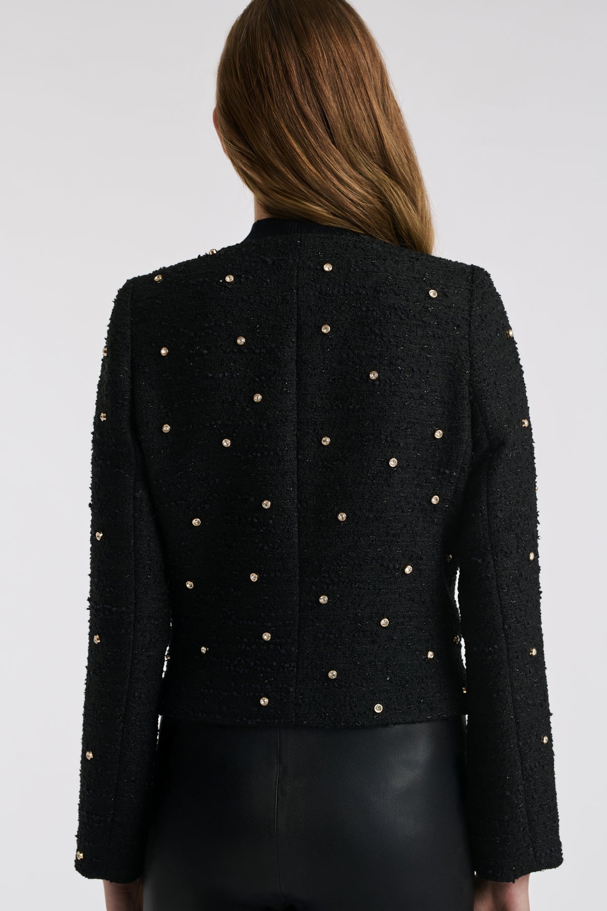 Tweed and rhinestone jacket