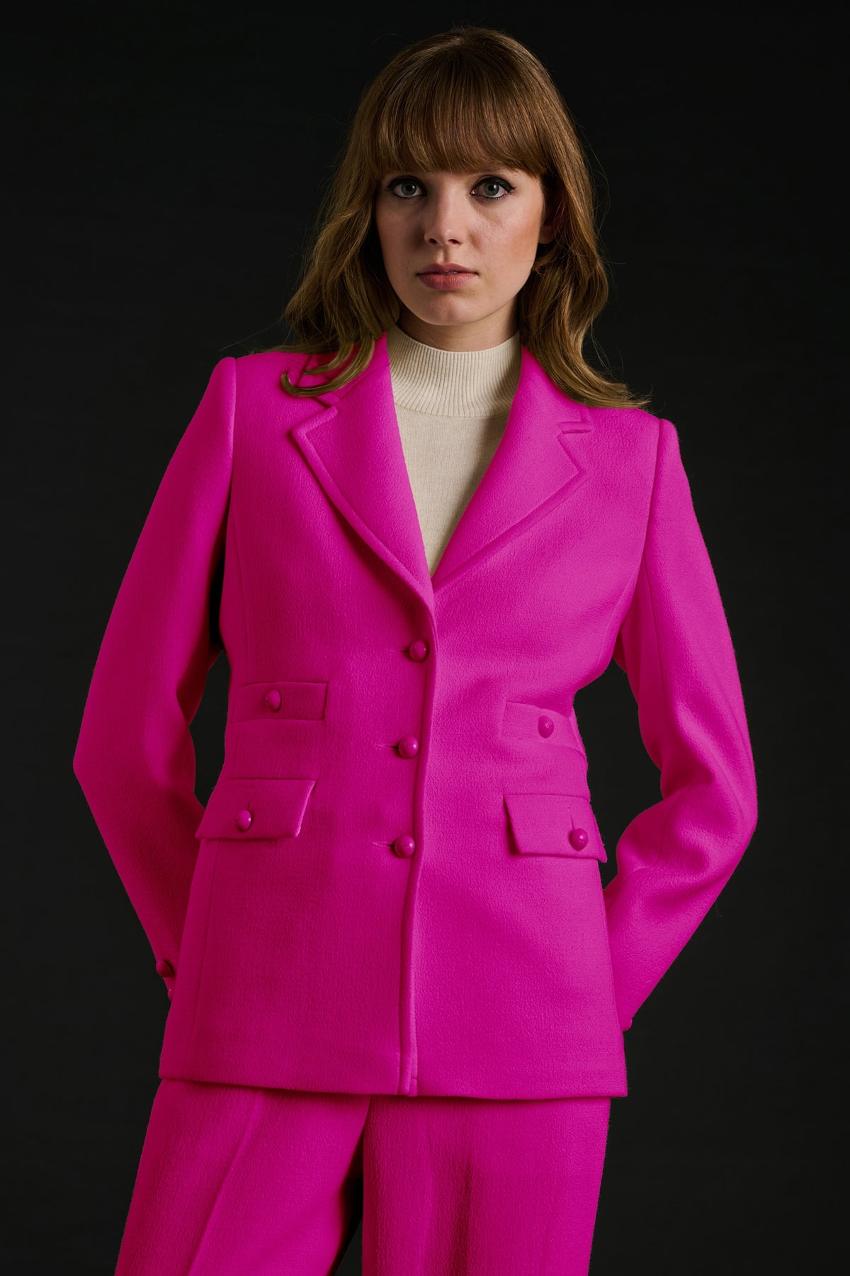 Blazer en crêpe de laine