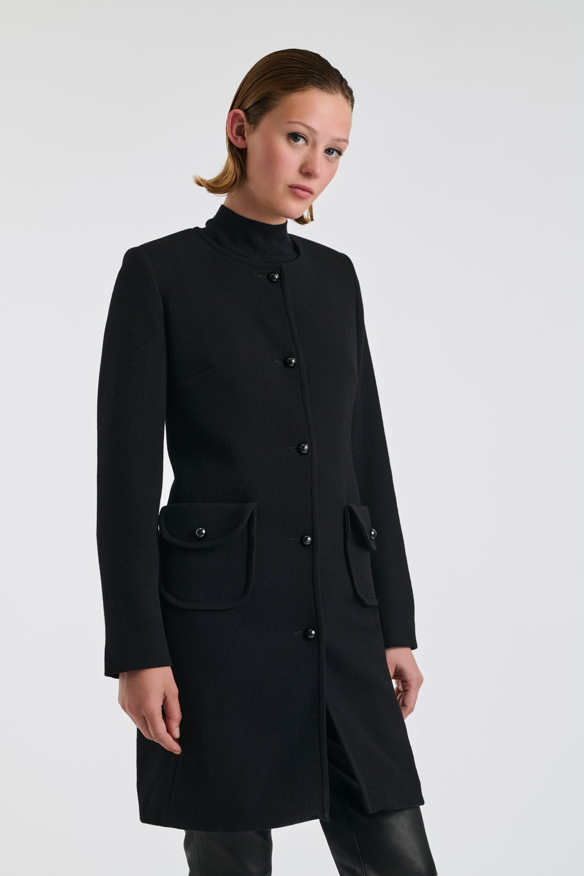 Wool crêpe coat