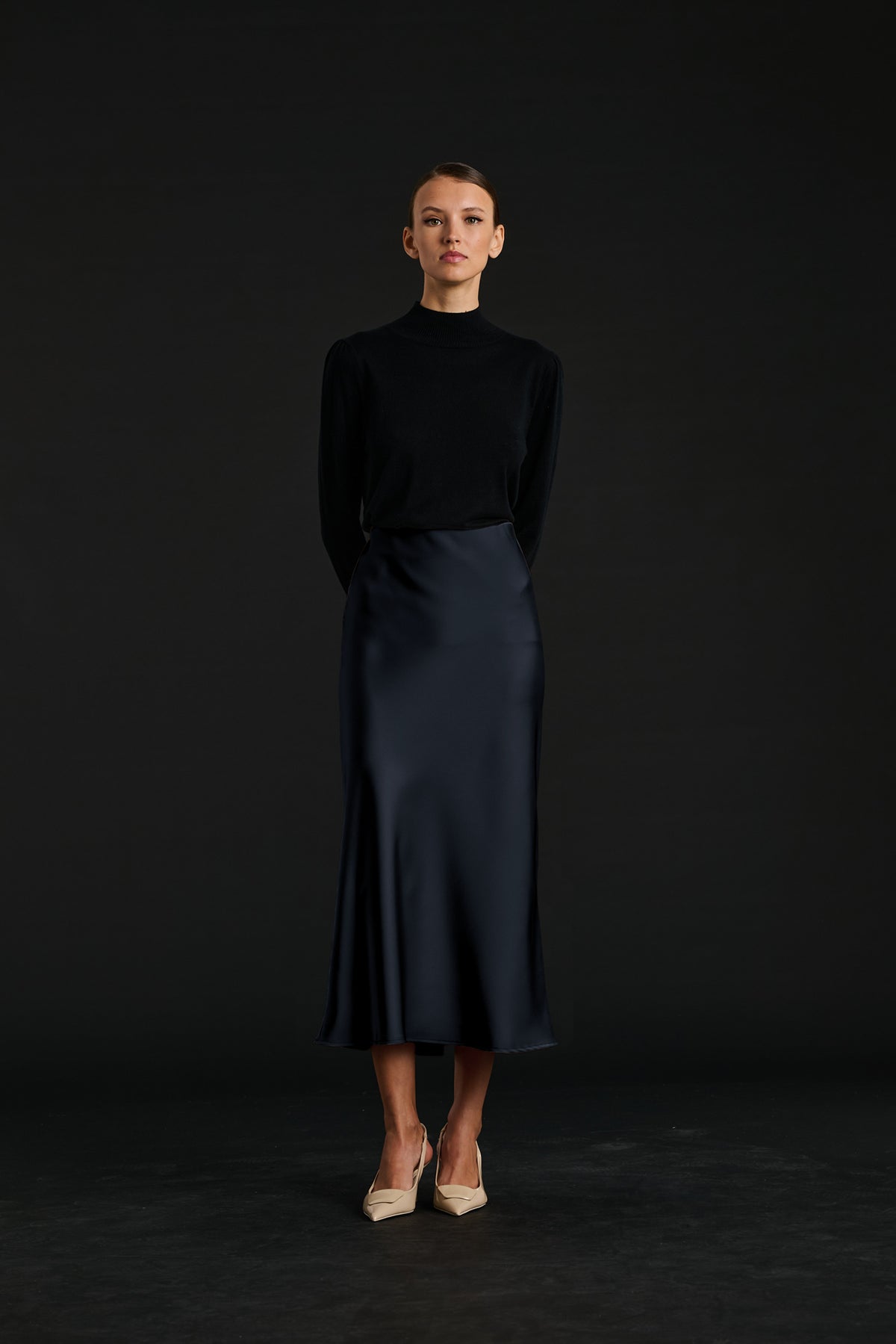 Jupe longue en satin