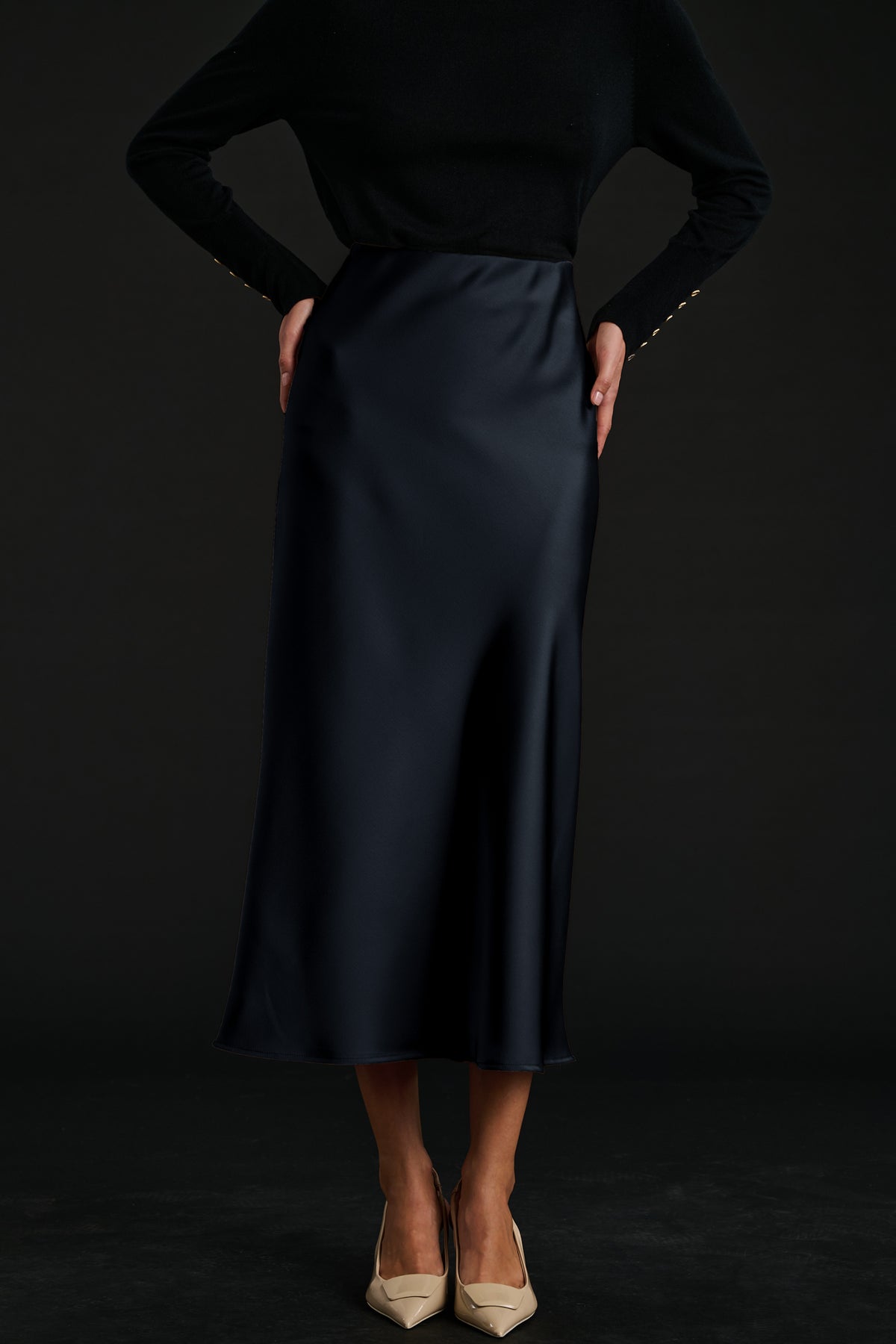 Jupe longue en satin