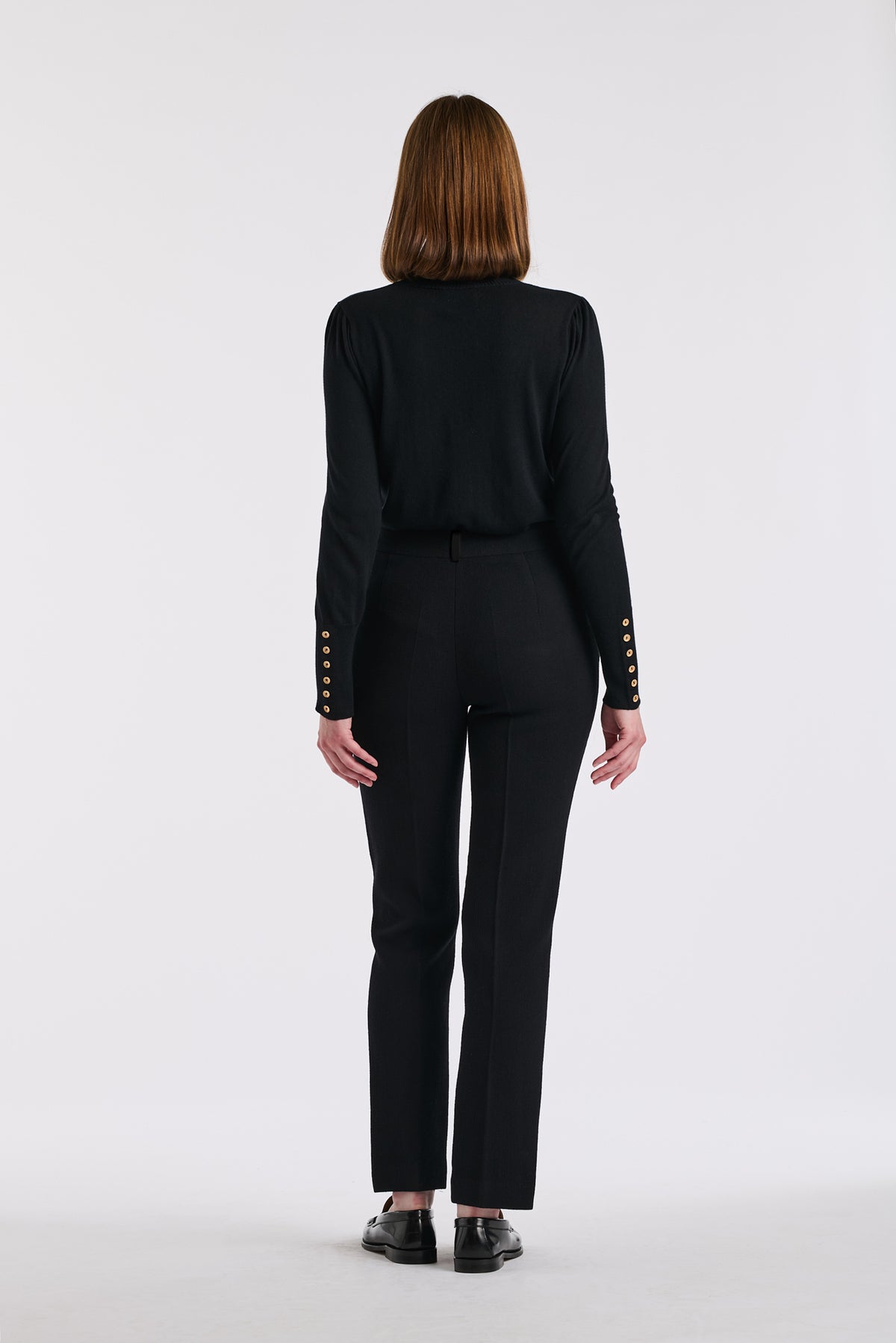 Pantalon cigarette en microfibre