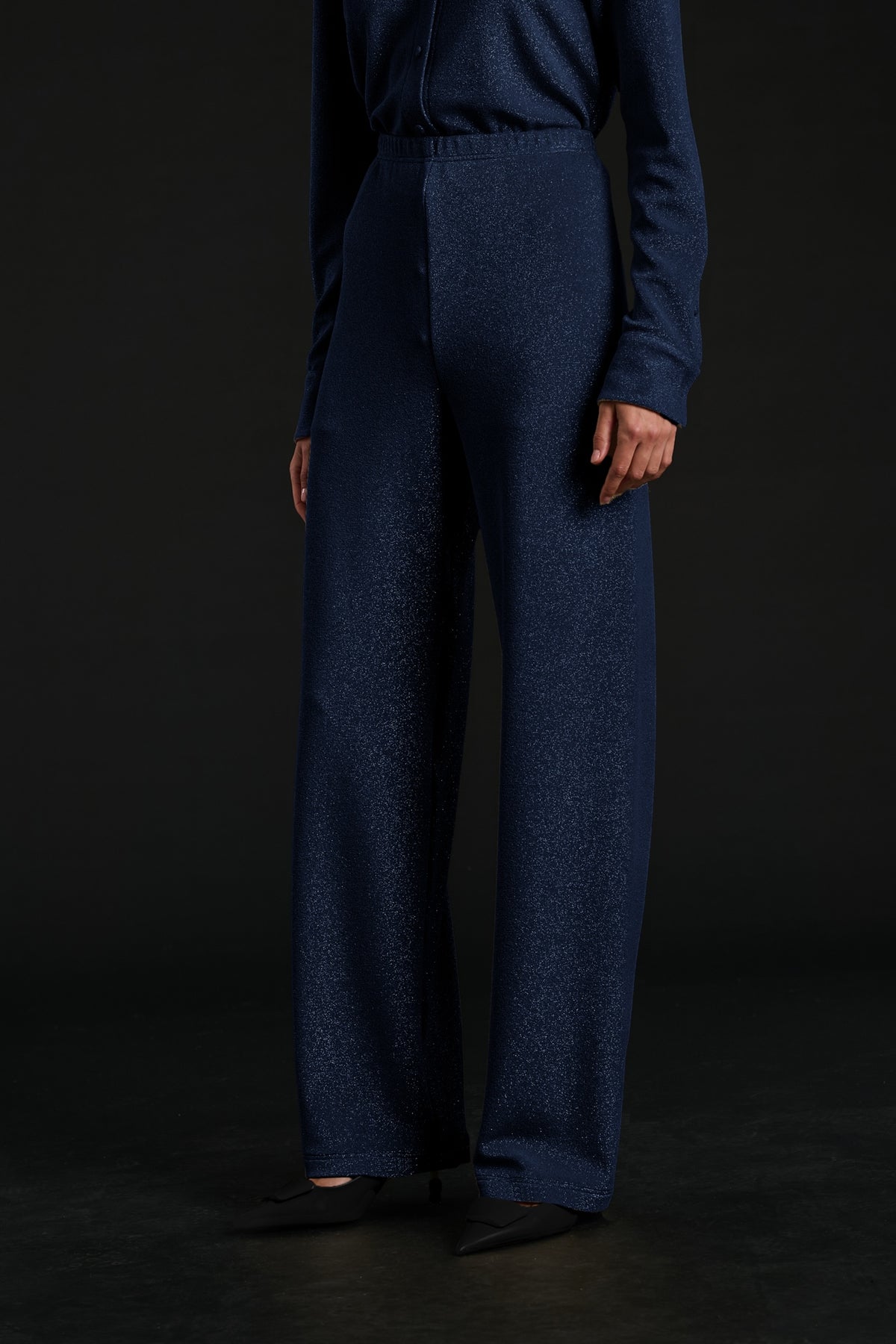 Pantalon large elastiqué en jersey irisé