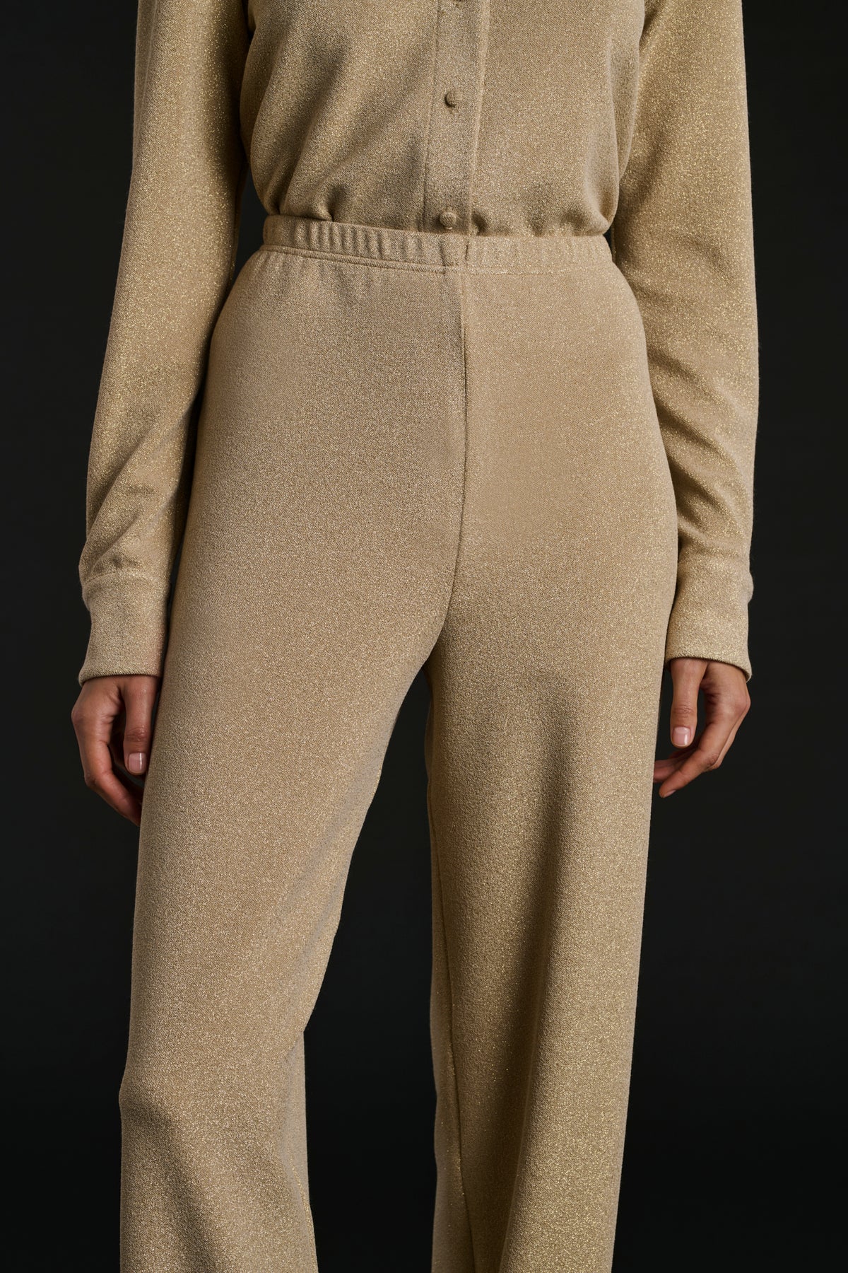 Wide-leg stretch trousers in iridescent jersey