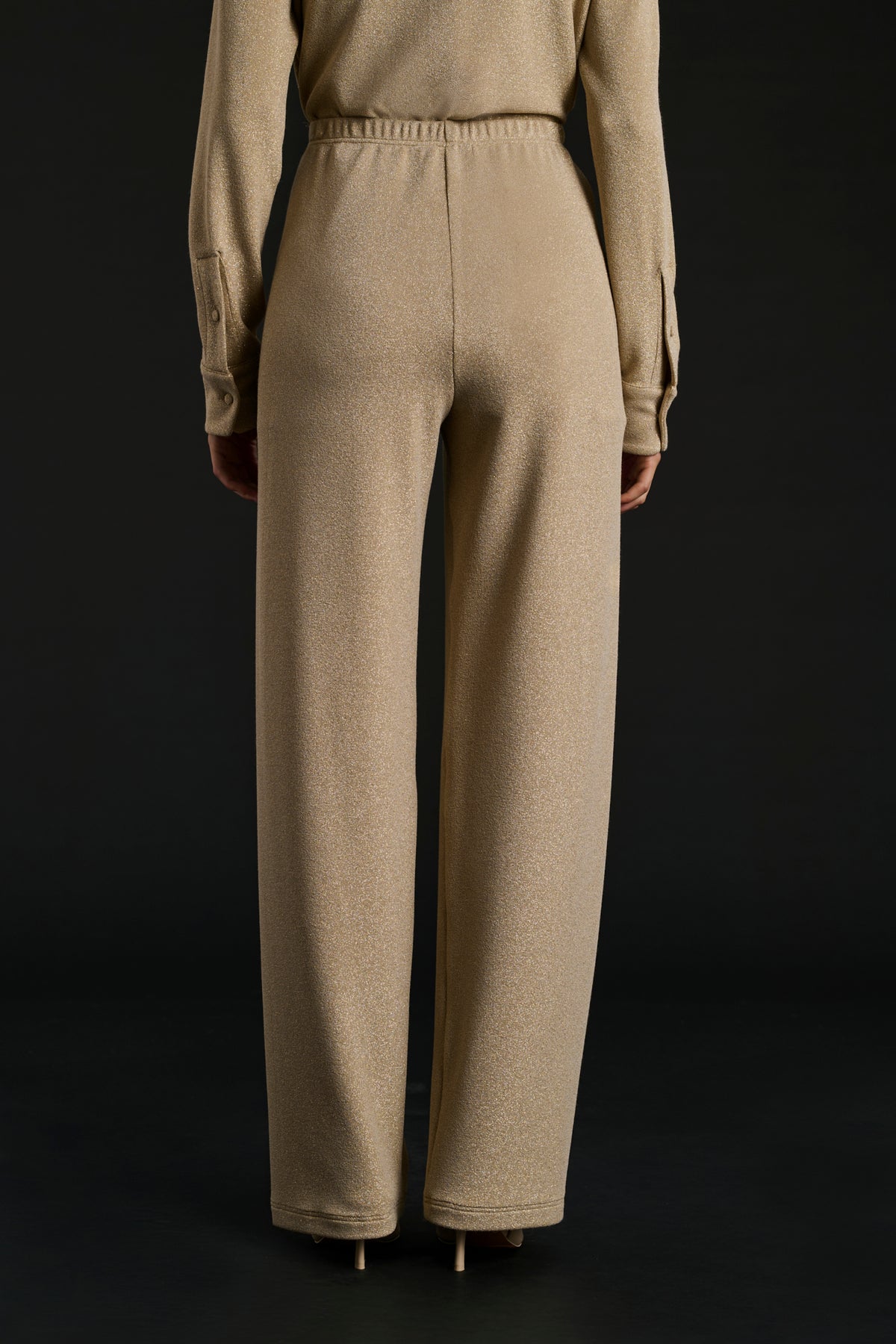 Wide-leg stretch trousers in iridescent jersey