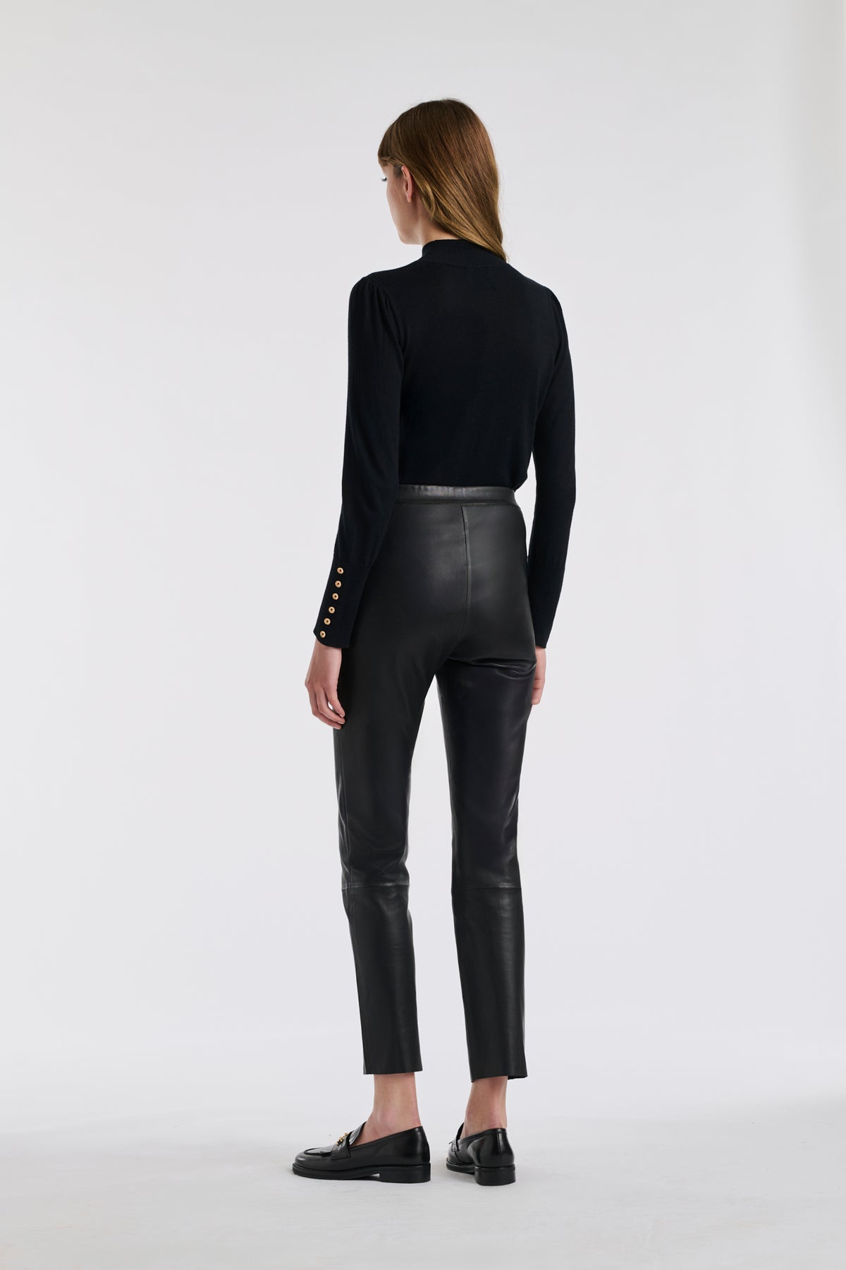 Black Nappa leather leggings