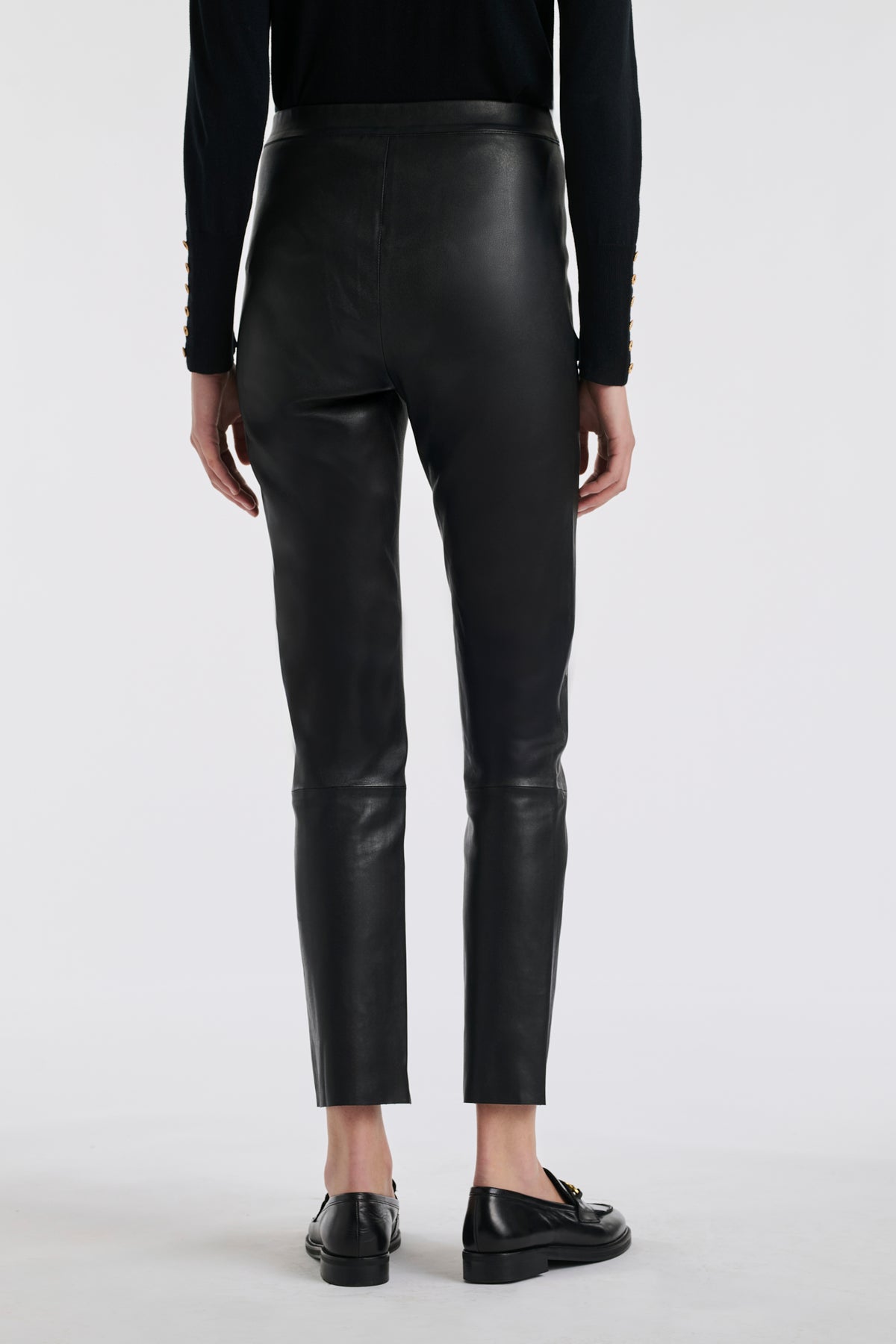 Black Nappa leather leggings