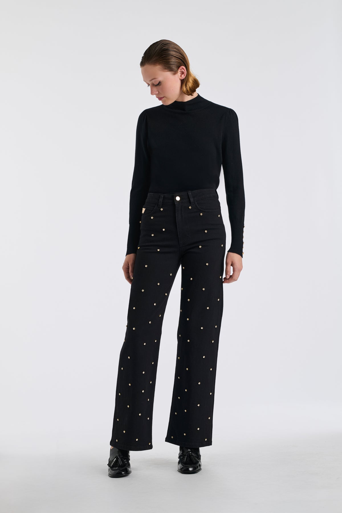 Jean large à strass