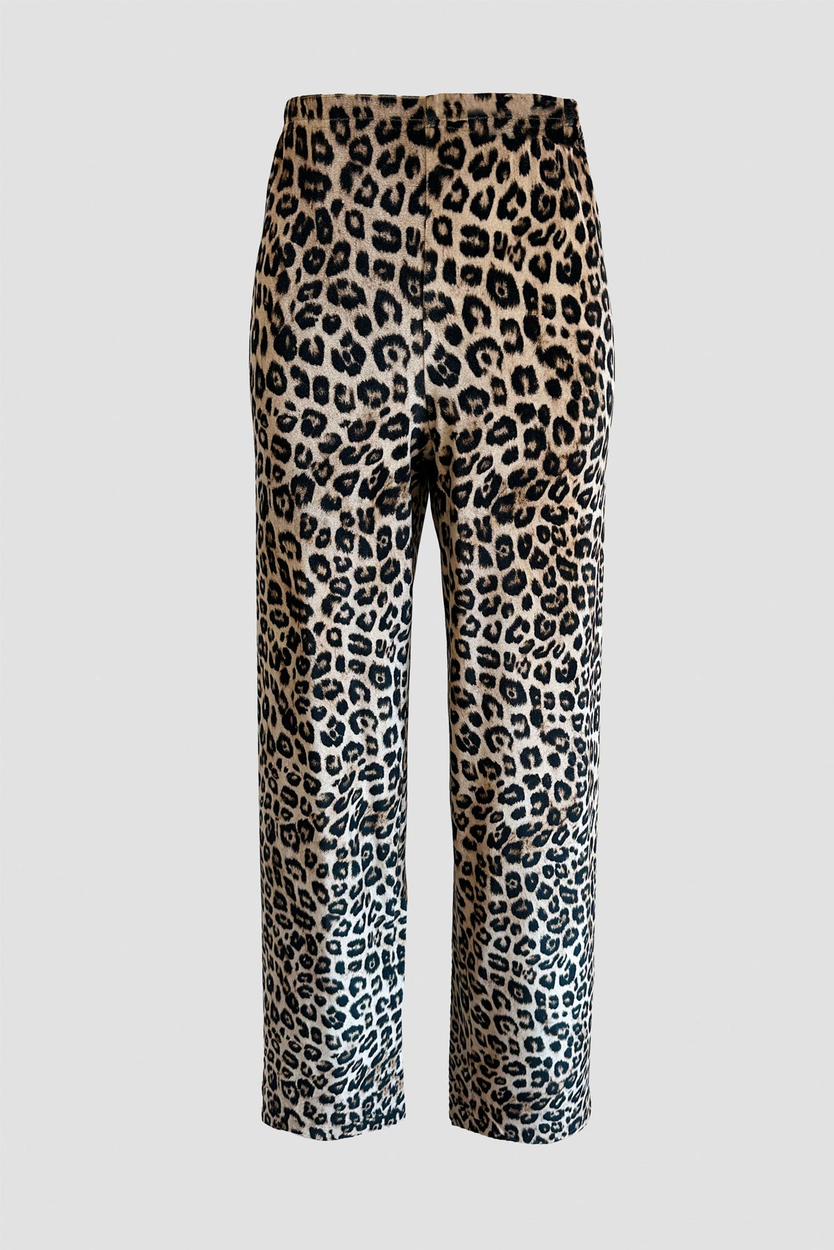 Leopard print velvet trousers