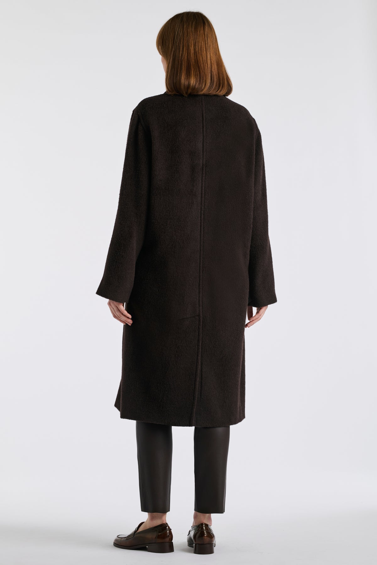 Double-breasted virgin wool coat