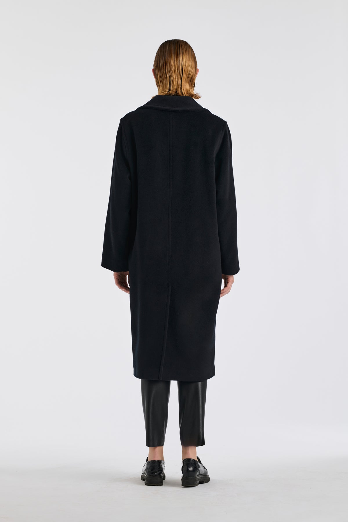 Double-breasted virgin wool coat