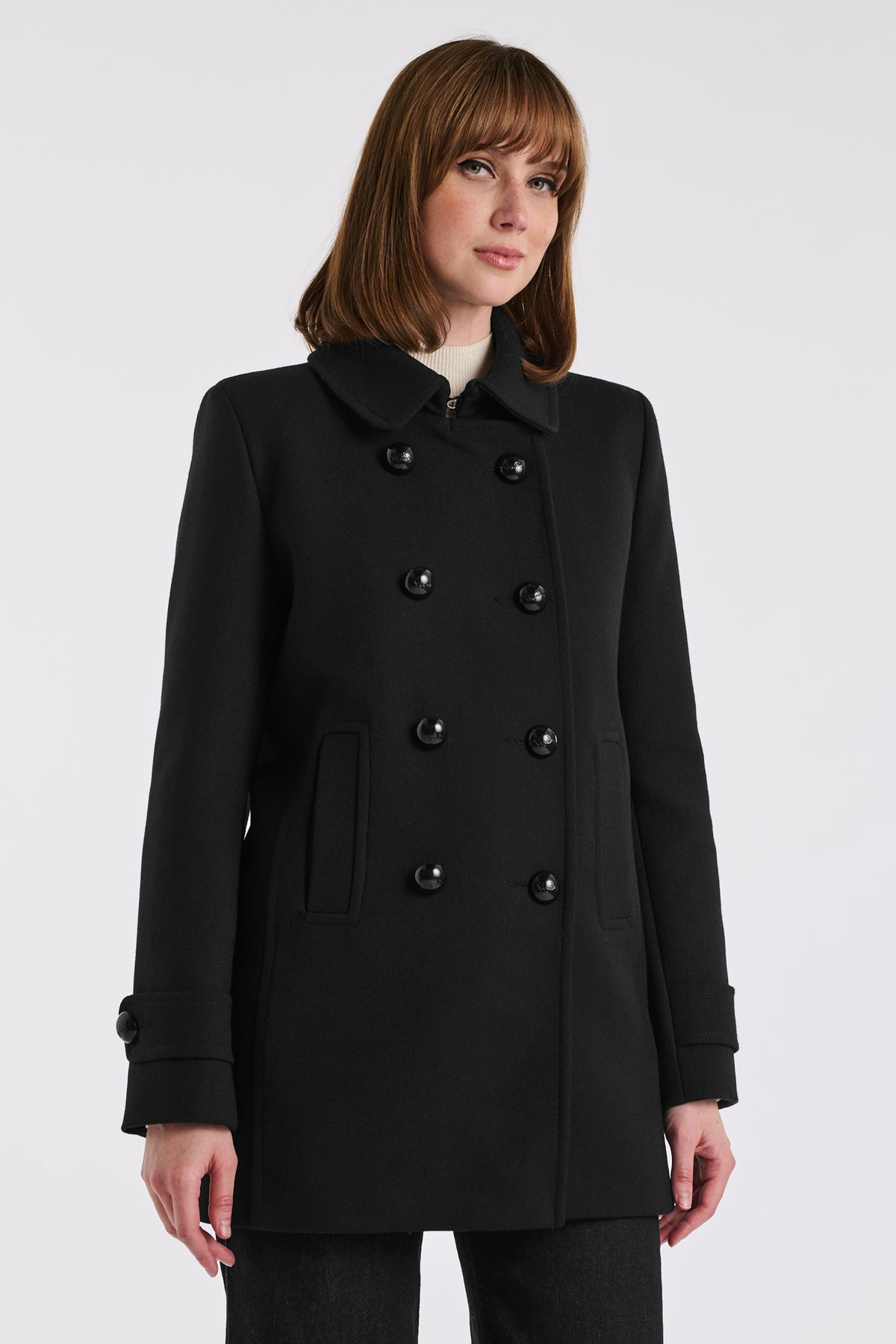 Virgin wool blend pea coat