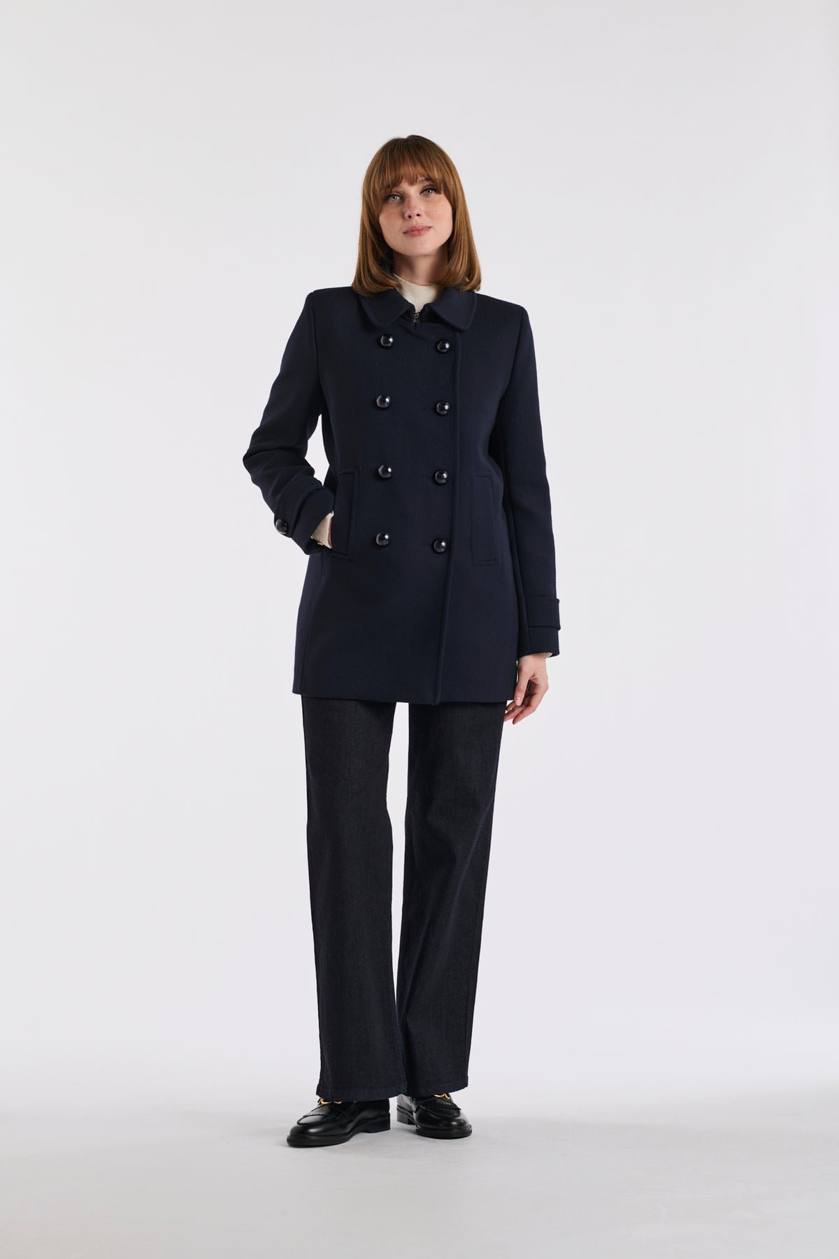 Virgin wool blend pea coat