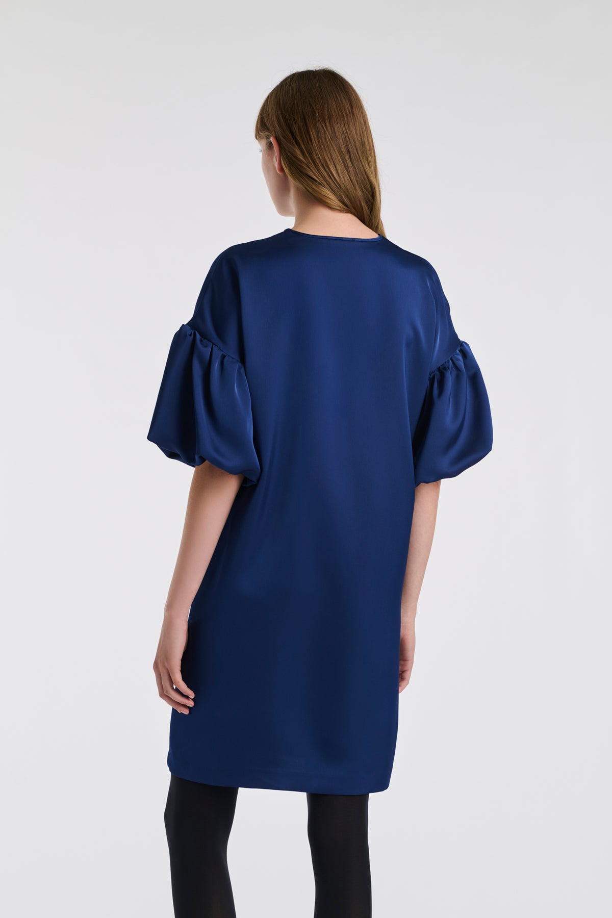 Satin puff sleeve dress