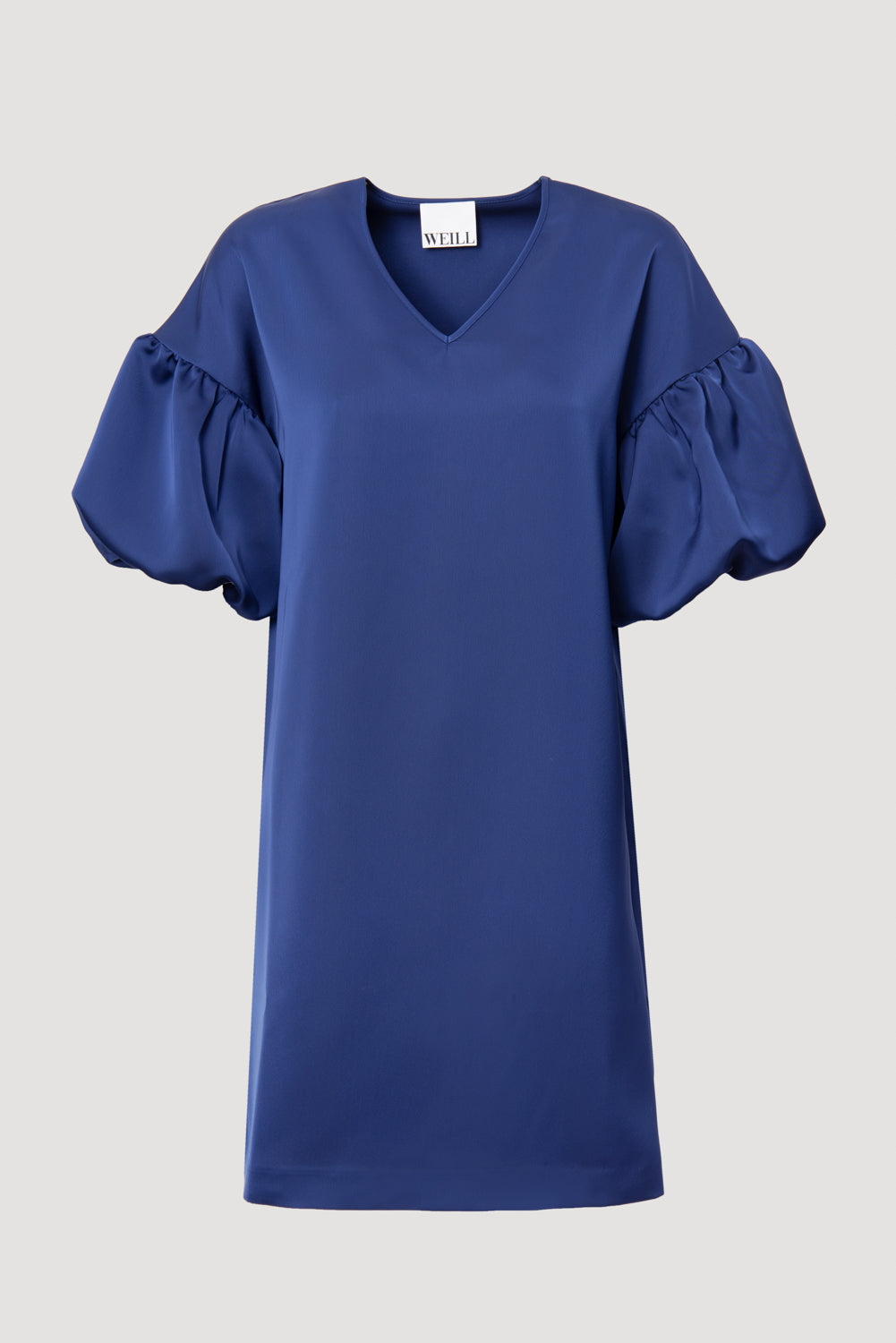 Satin puff sleeve dress