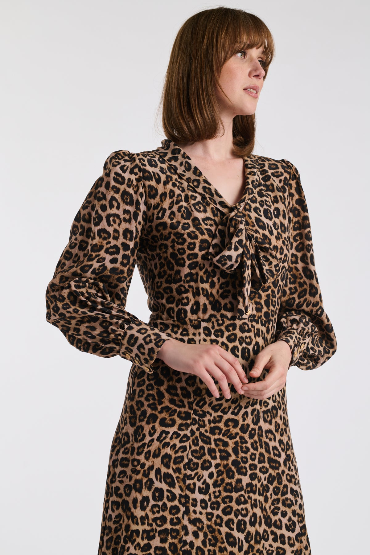 Long leopard print dress
