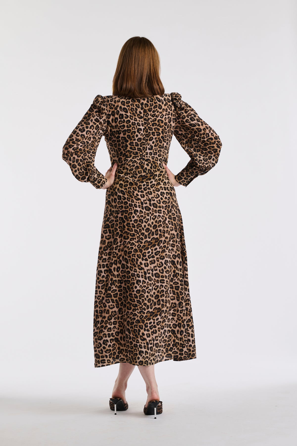 Long leopard print dress