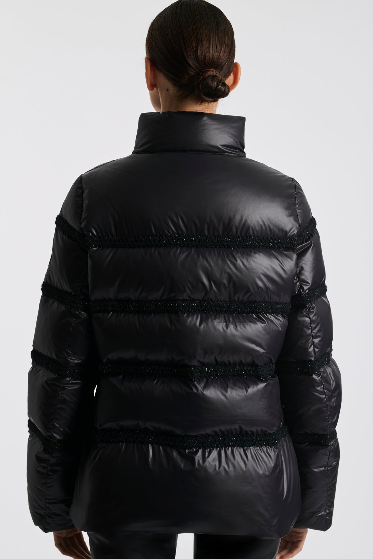 Black and gold down jacket