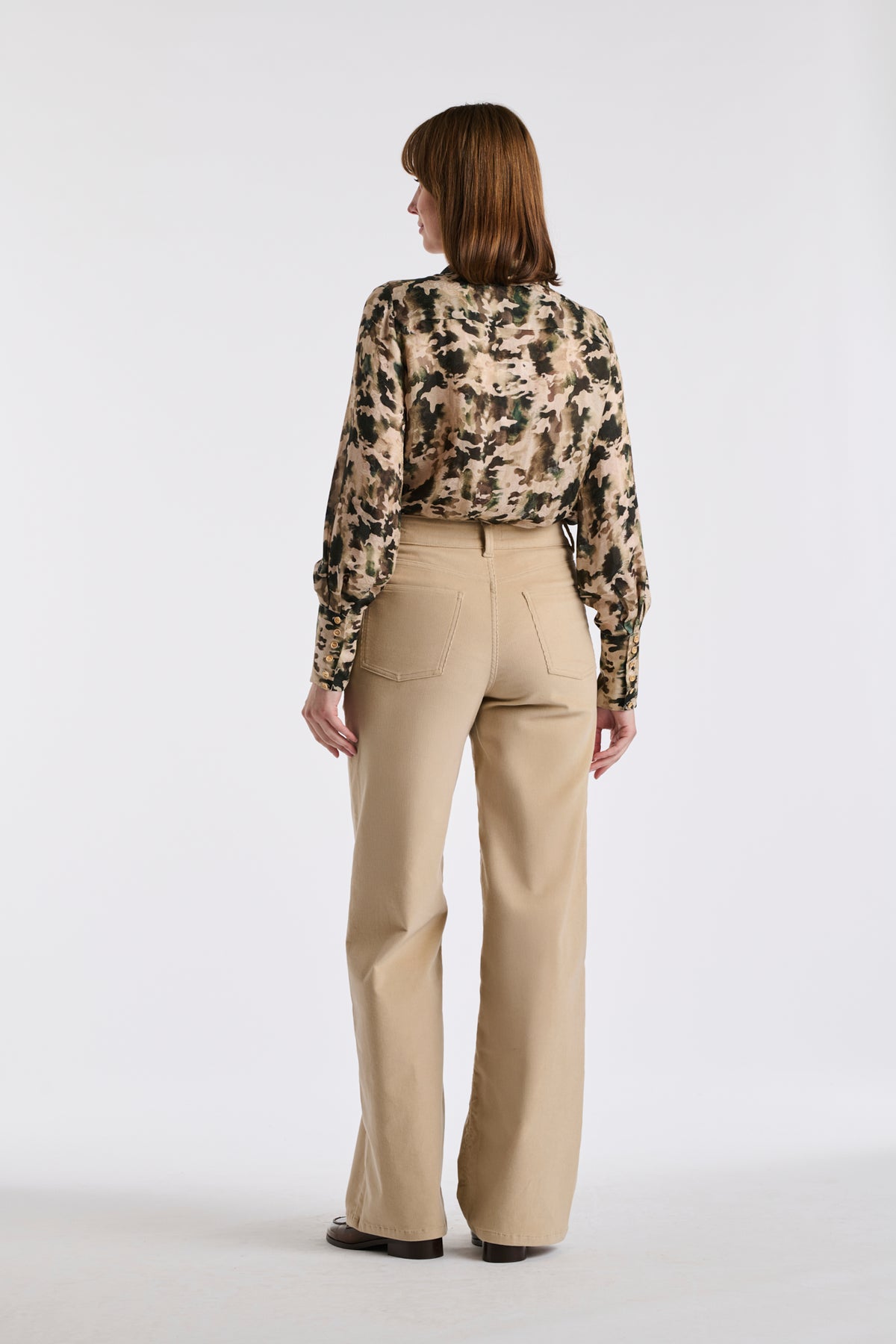 Camouflage print silk shirt