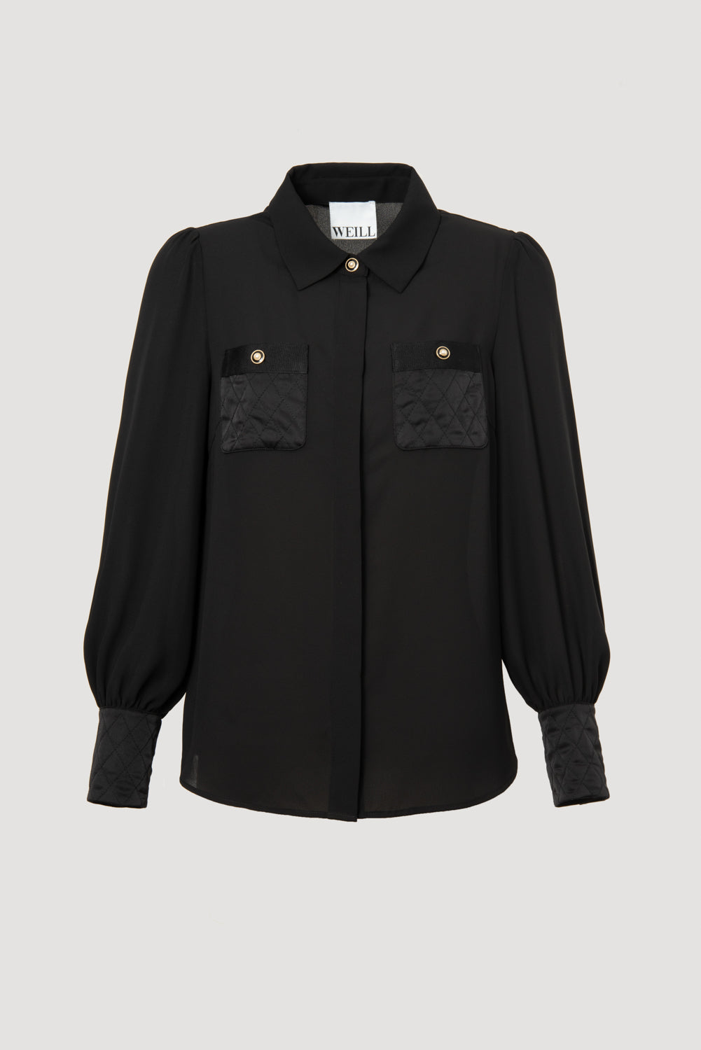 Quilted crêpe shirt