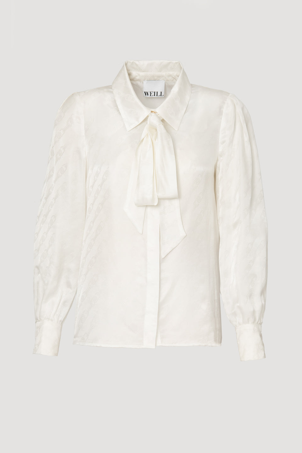 Chemise lavallière en jacquard de soie