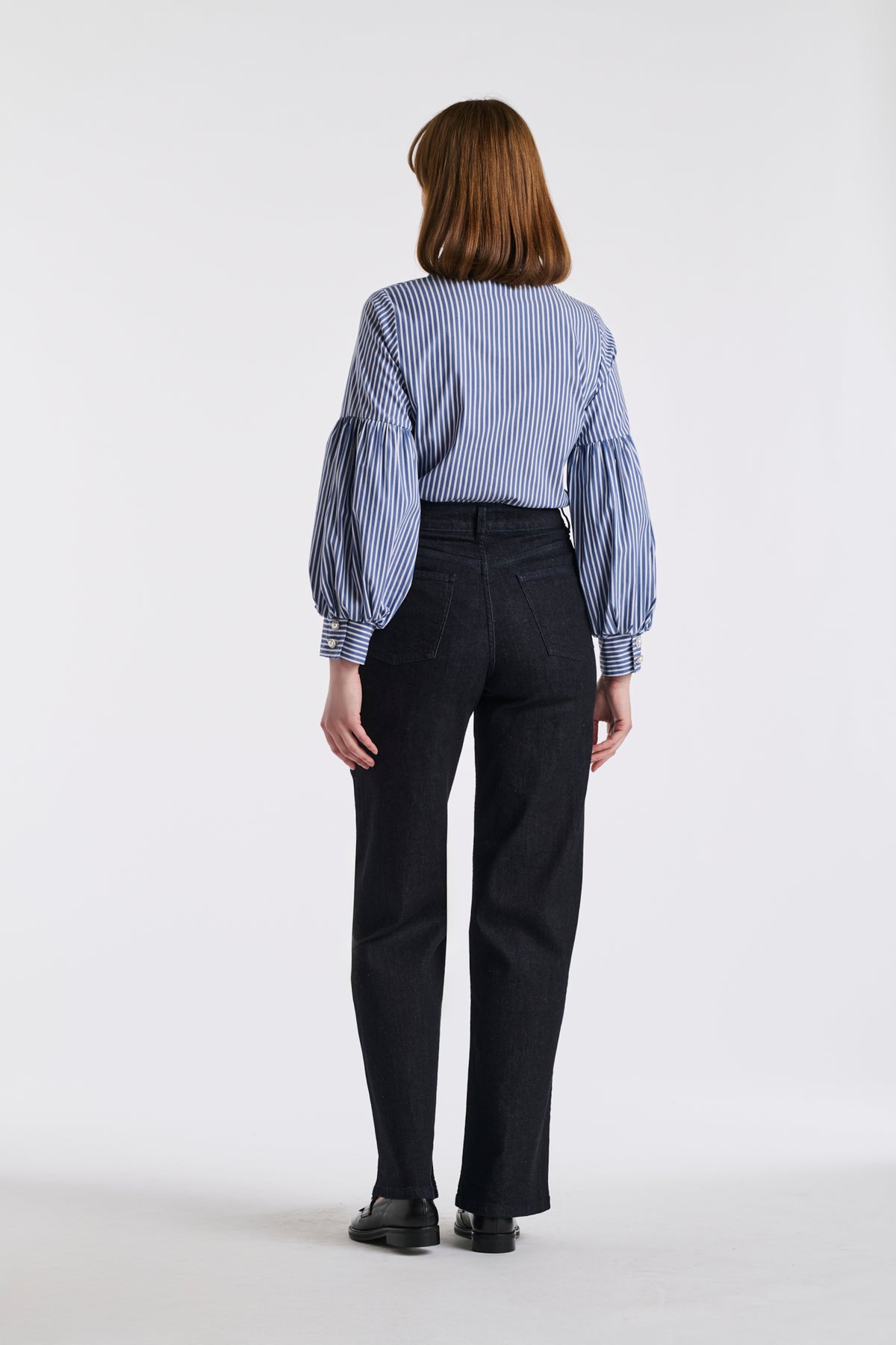 Striped puff sleeve shirt