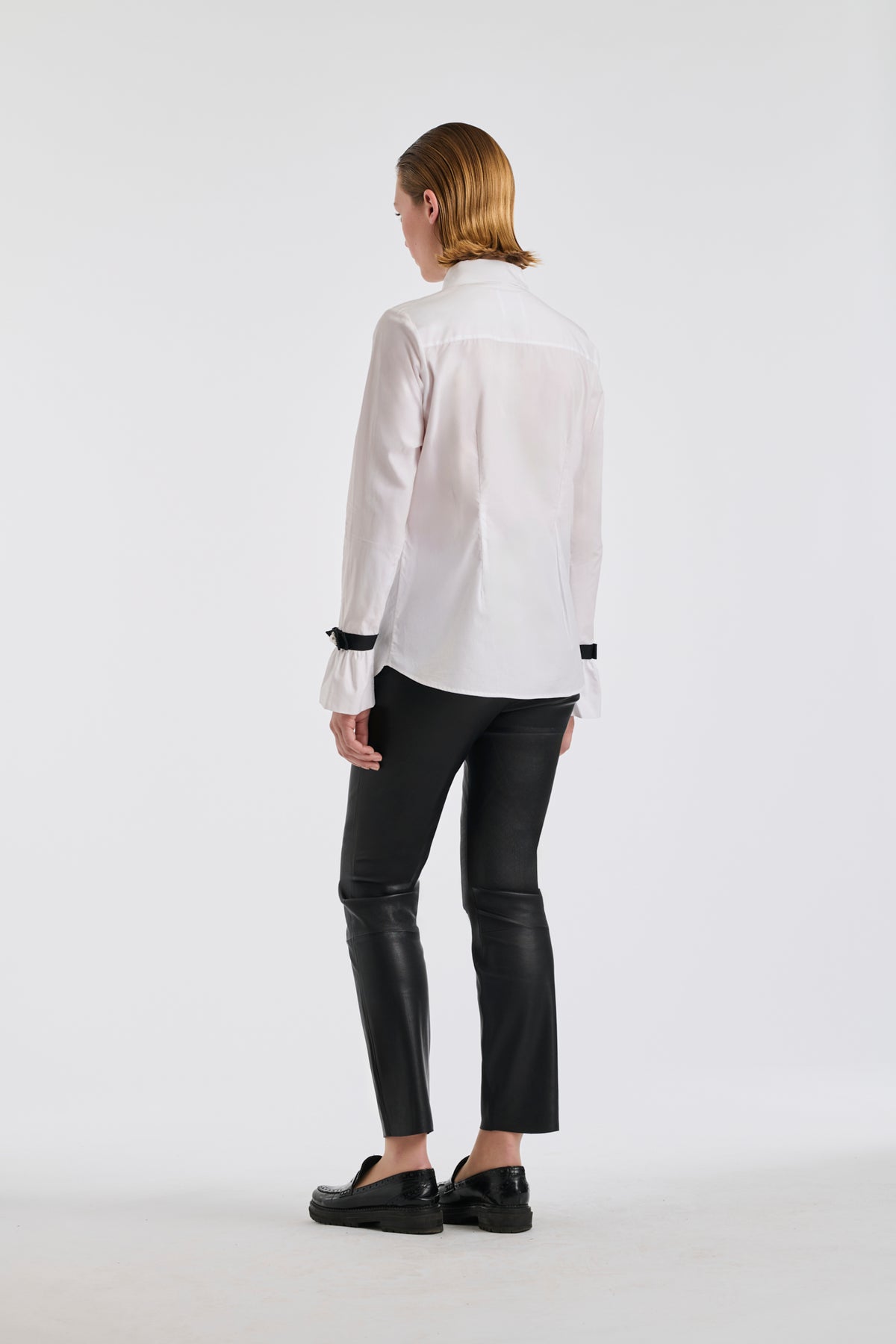 Poplin shirt with grosgrain details