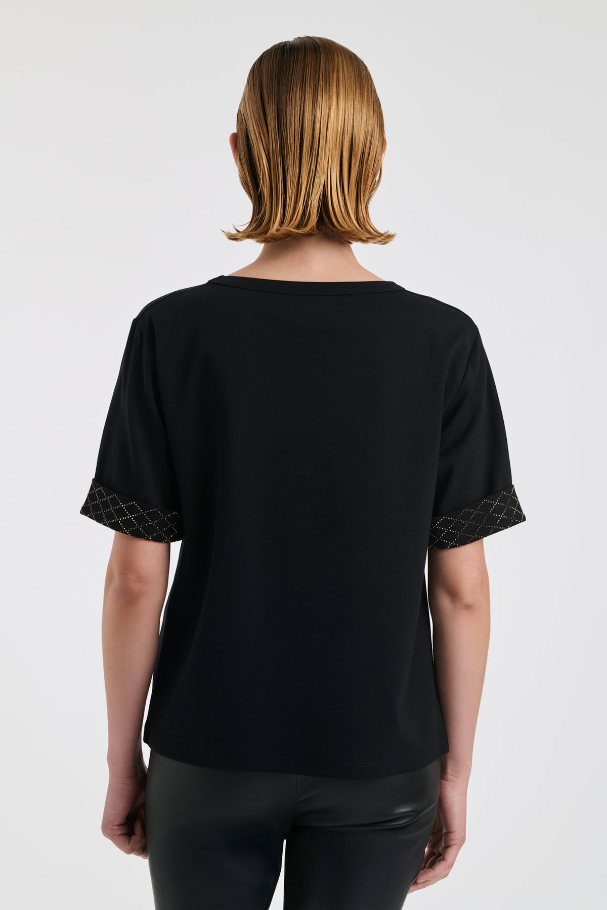 T-shirt with quilted-effect details