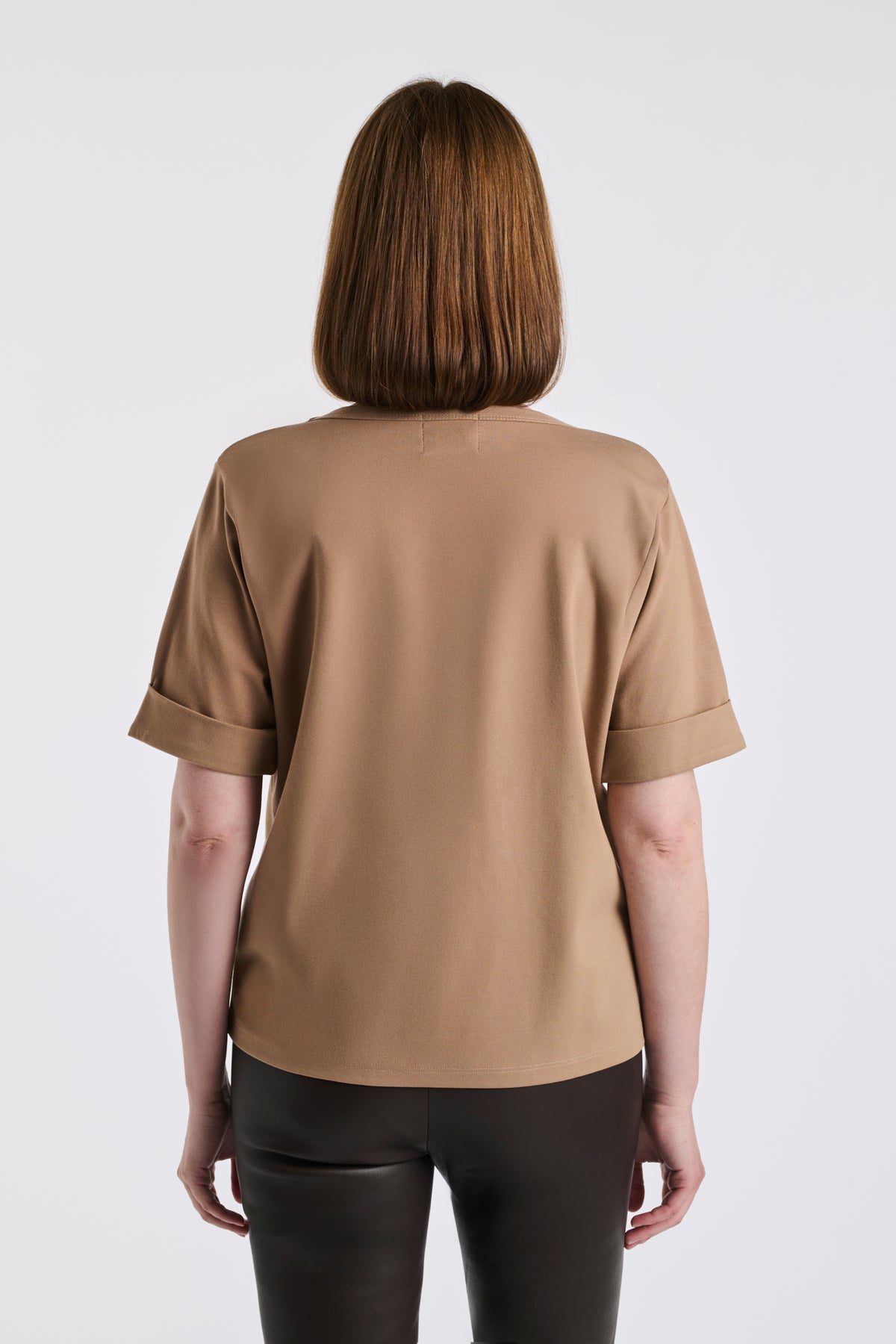 Studded animal skin-effect T-shirt