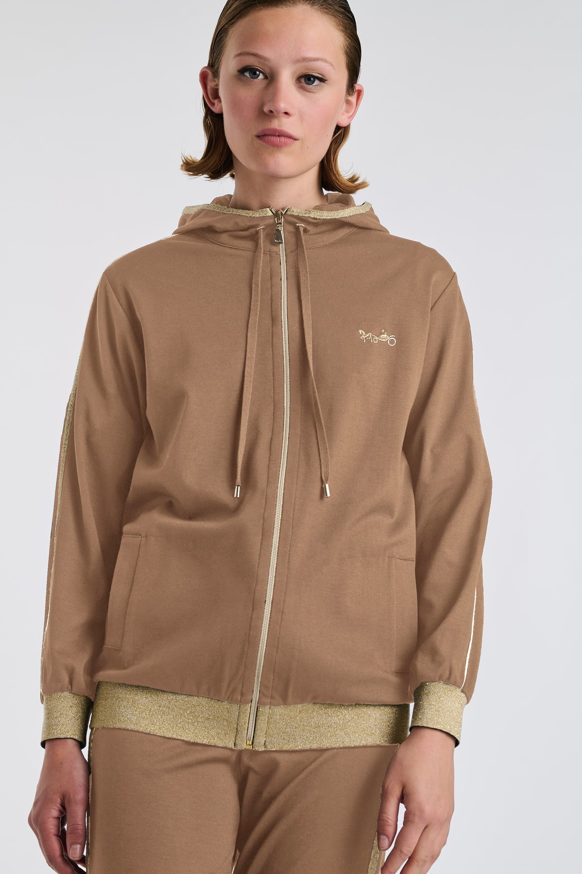Two-tone hooded sweatshirt