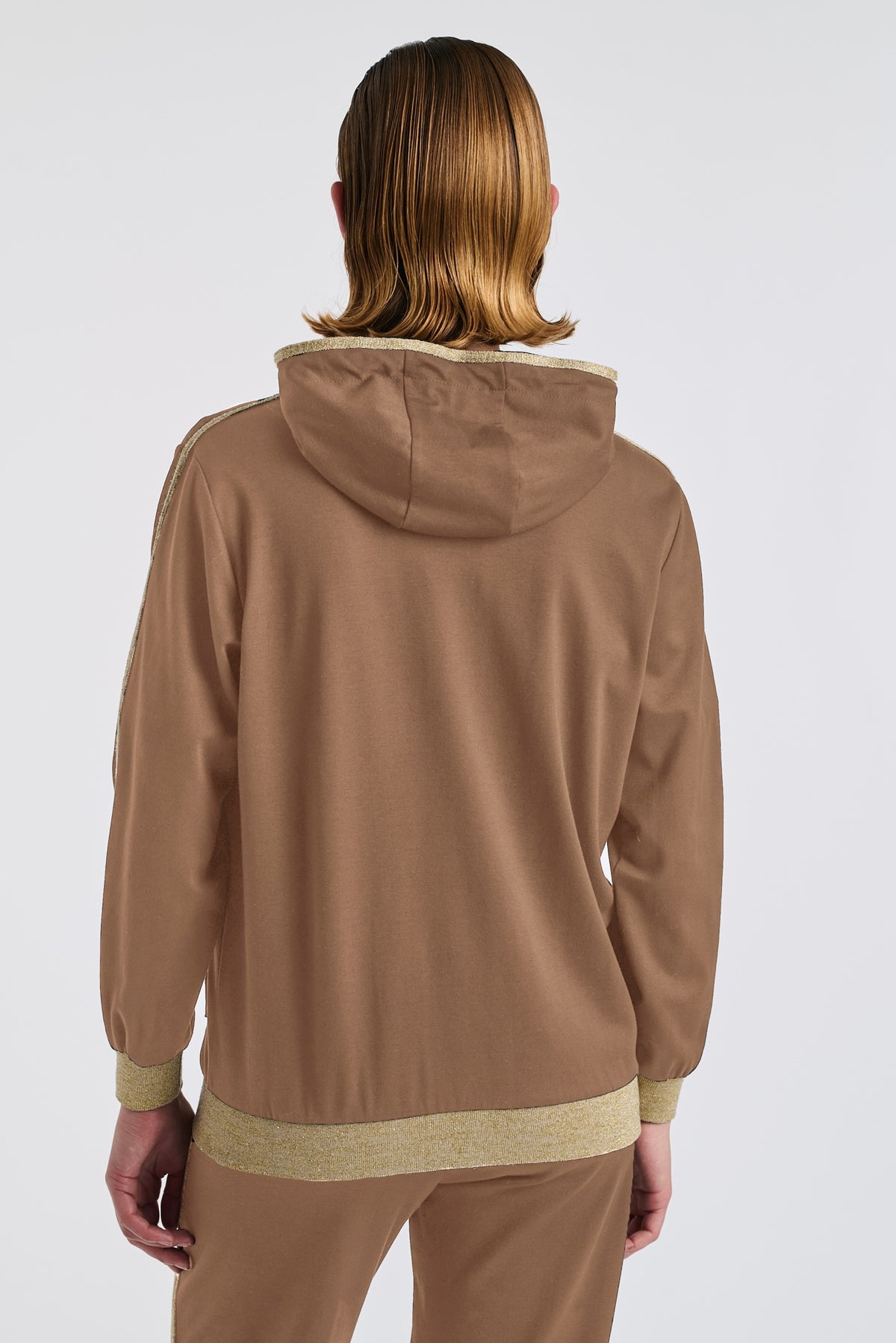 Two-tone hooded sweatshirt