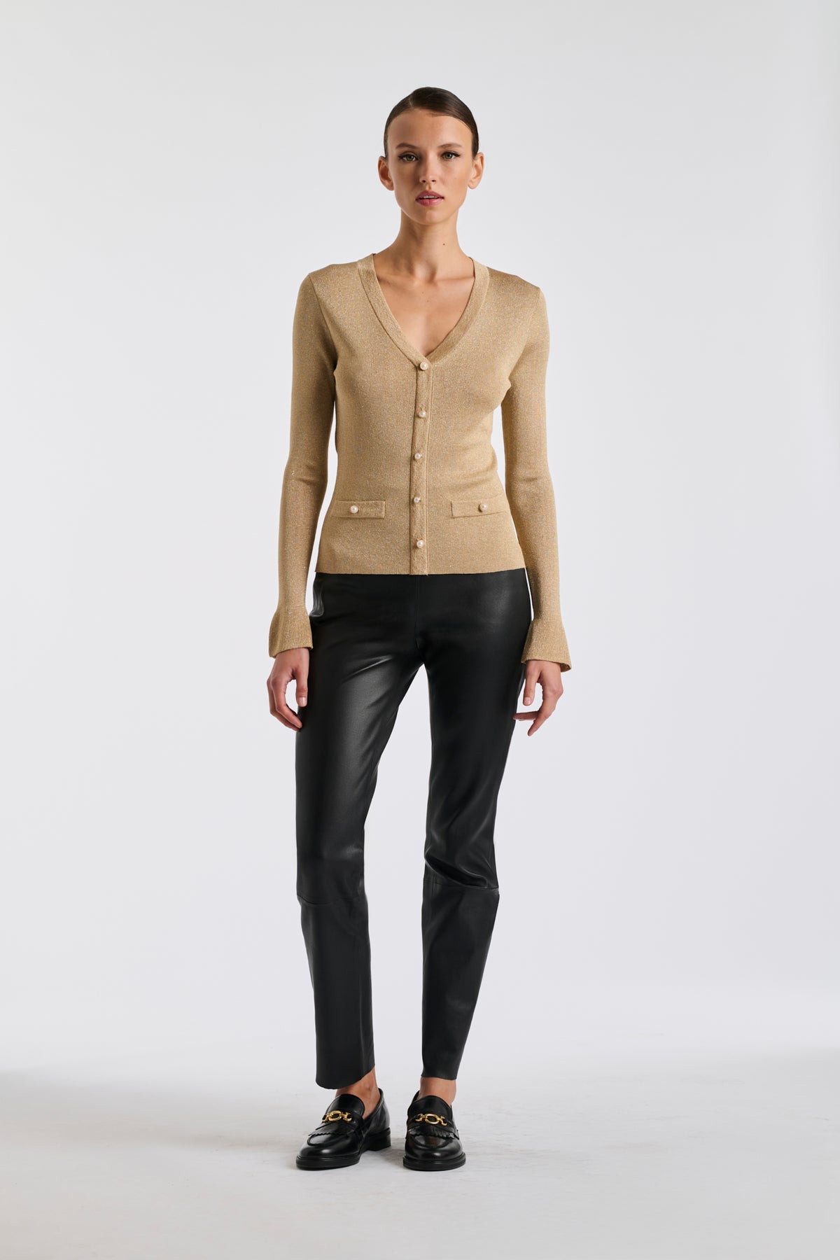 Lurex knitted cardigan