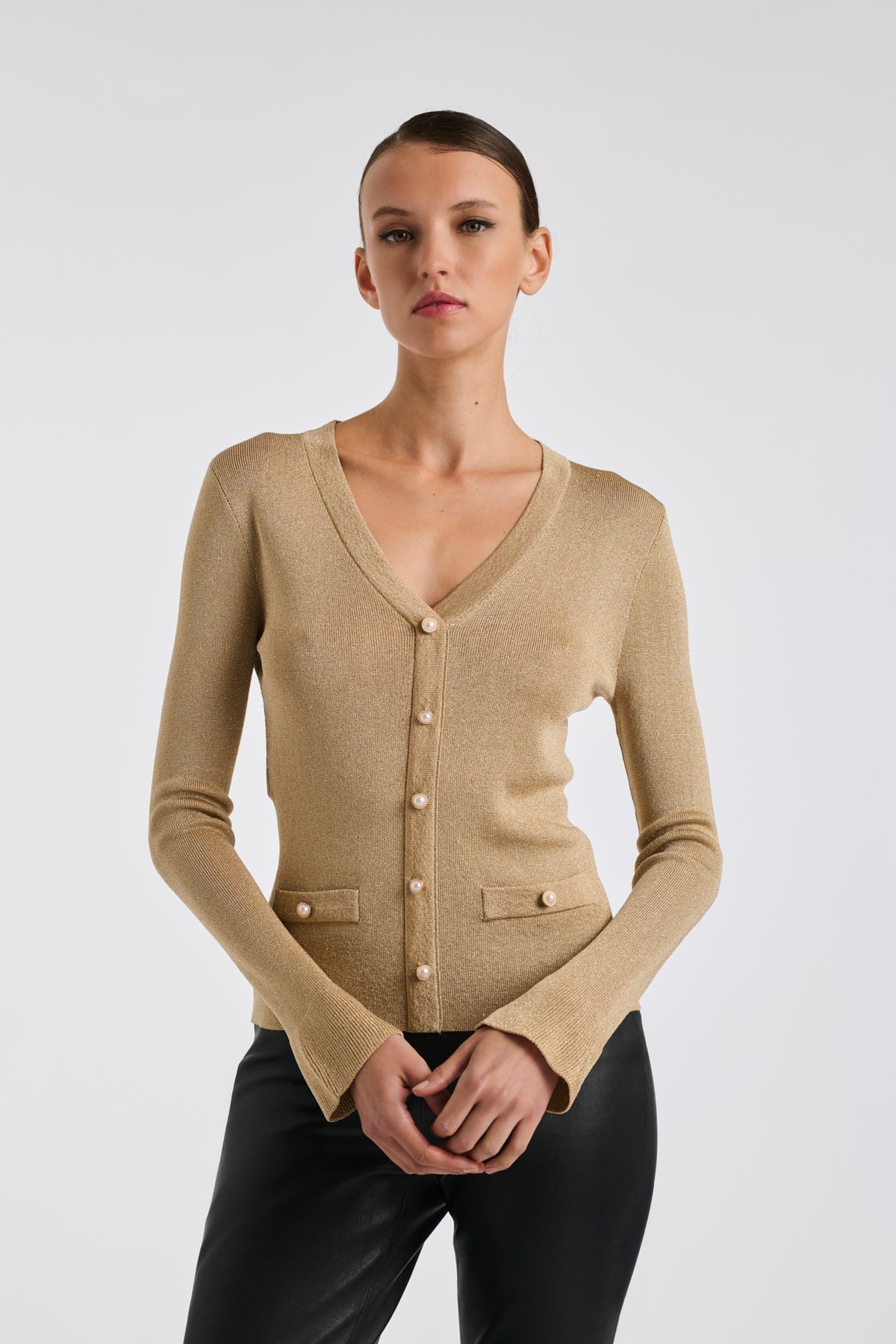 Lurex knitted cardigan