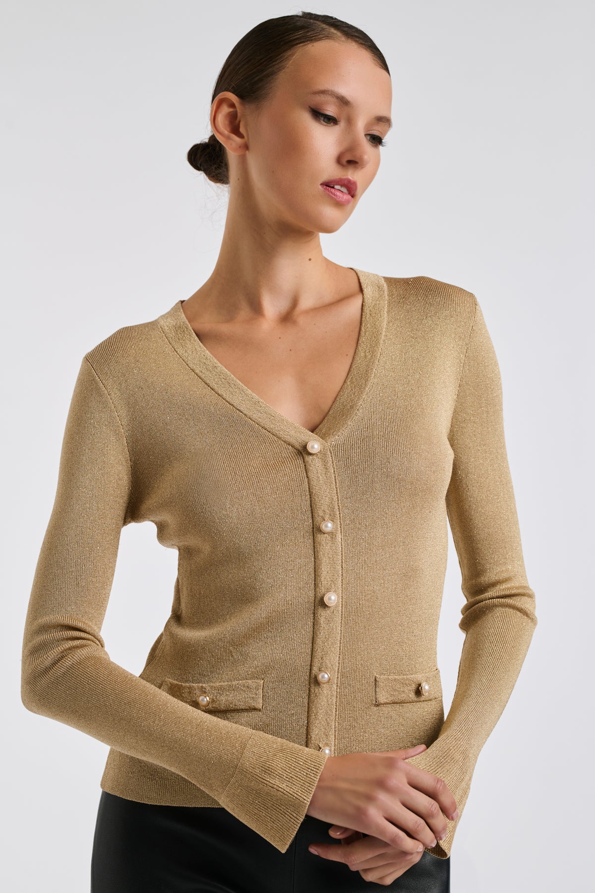 Lurex knitted cardigan