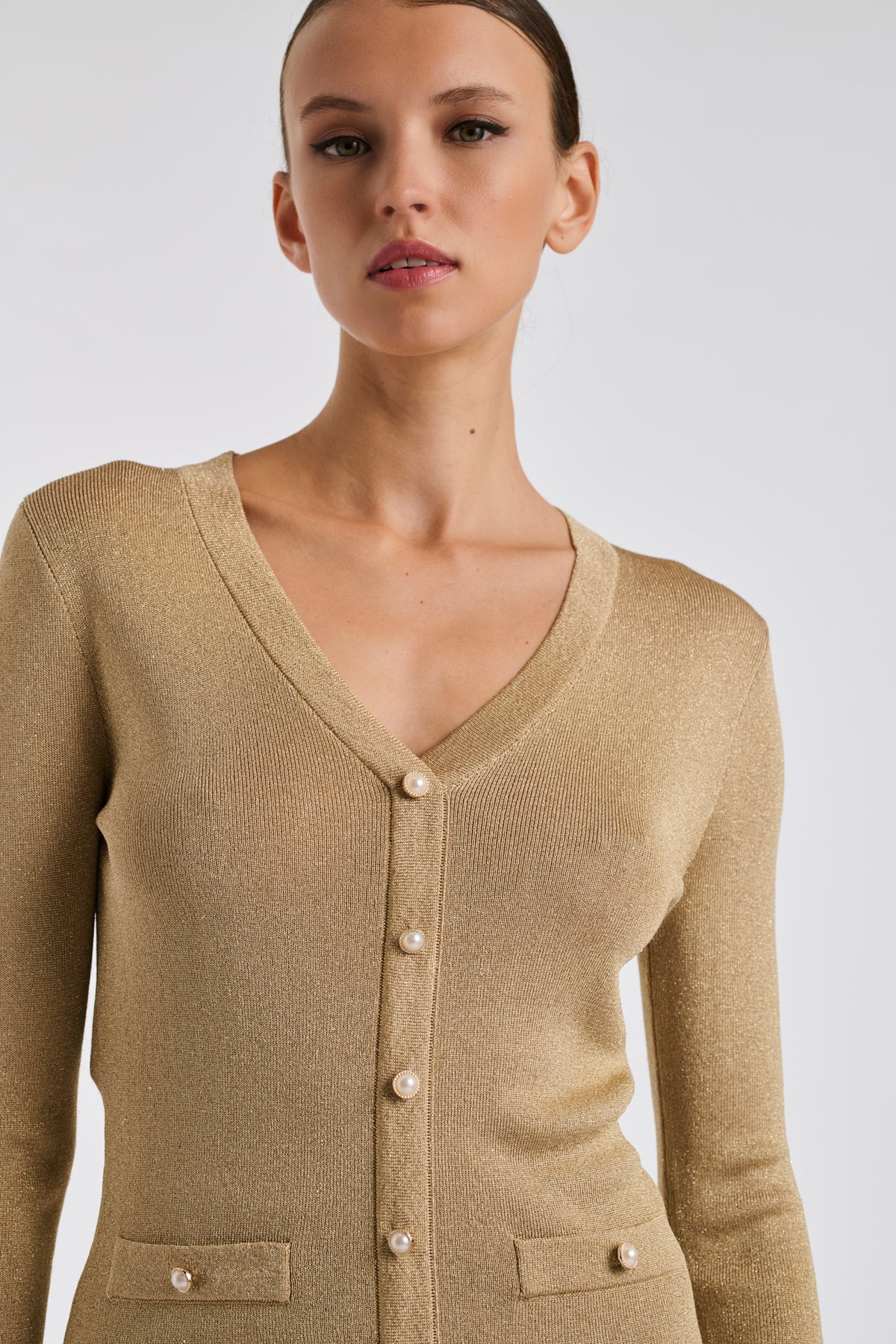 Lurex knitted cardigan