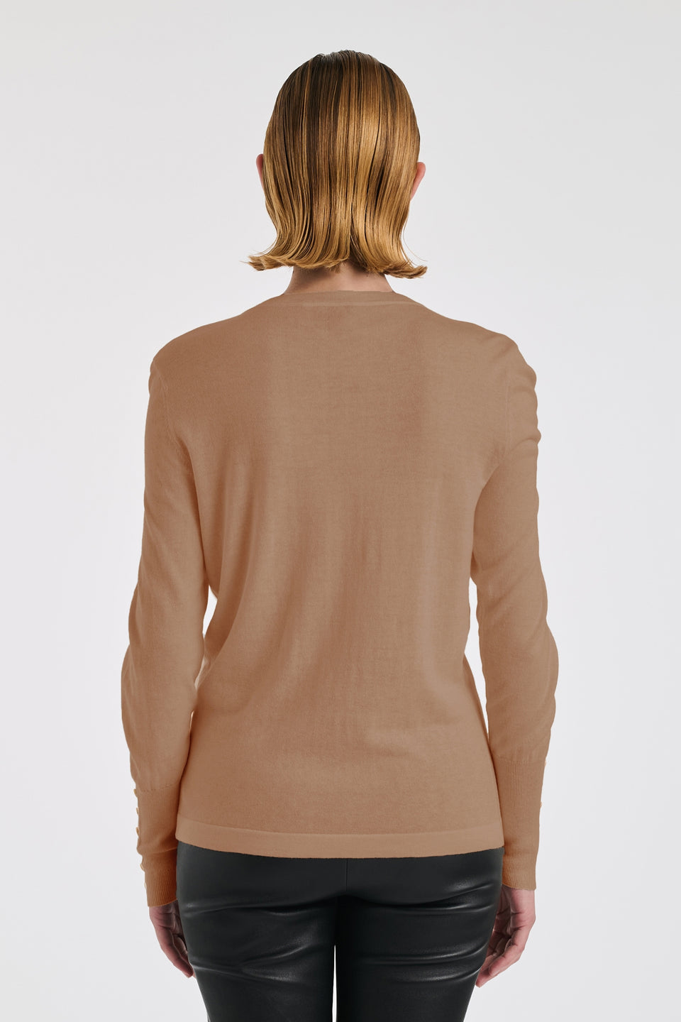 Pull col rond en soie et laine