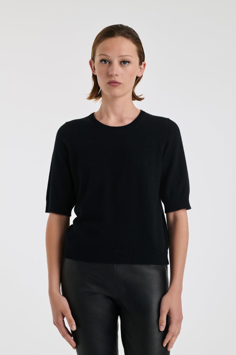 Pull manches courtes en cachemire