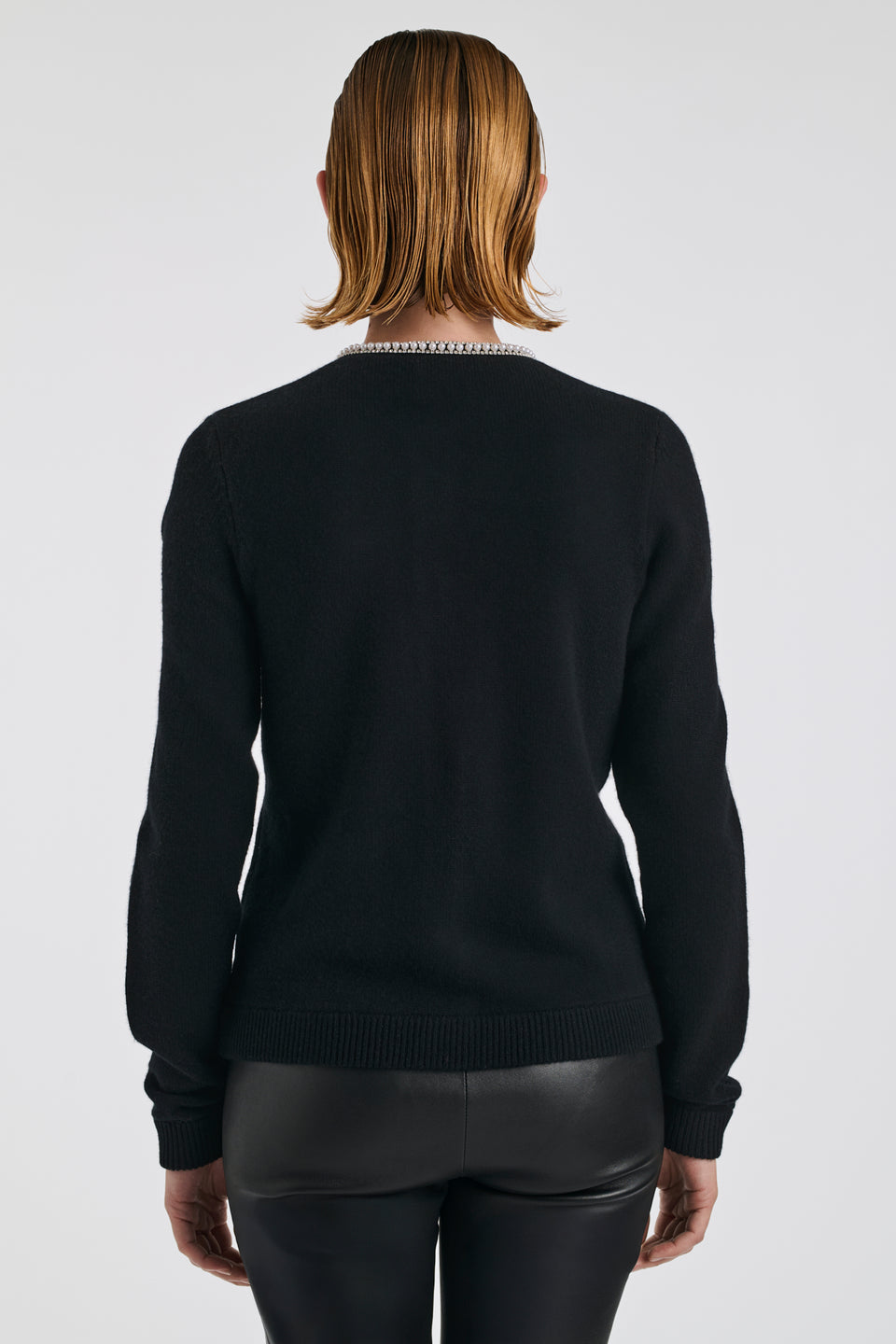 Cardigan à col perles et strass