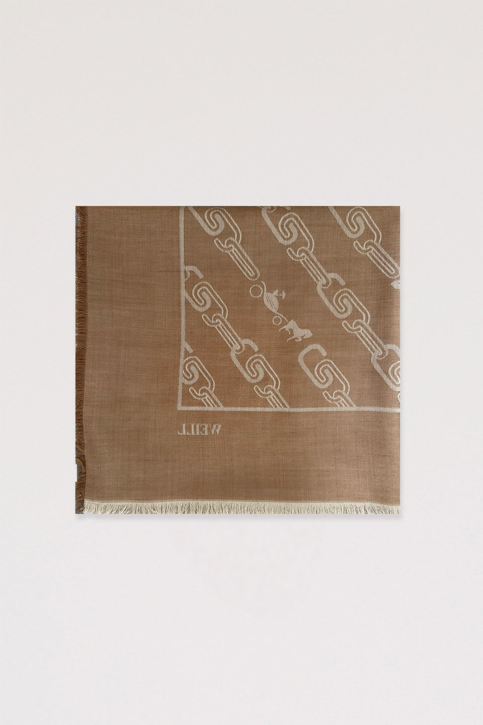 Foulard en laine et soie imprimé chaînes